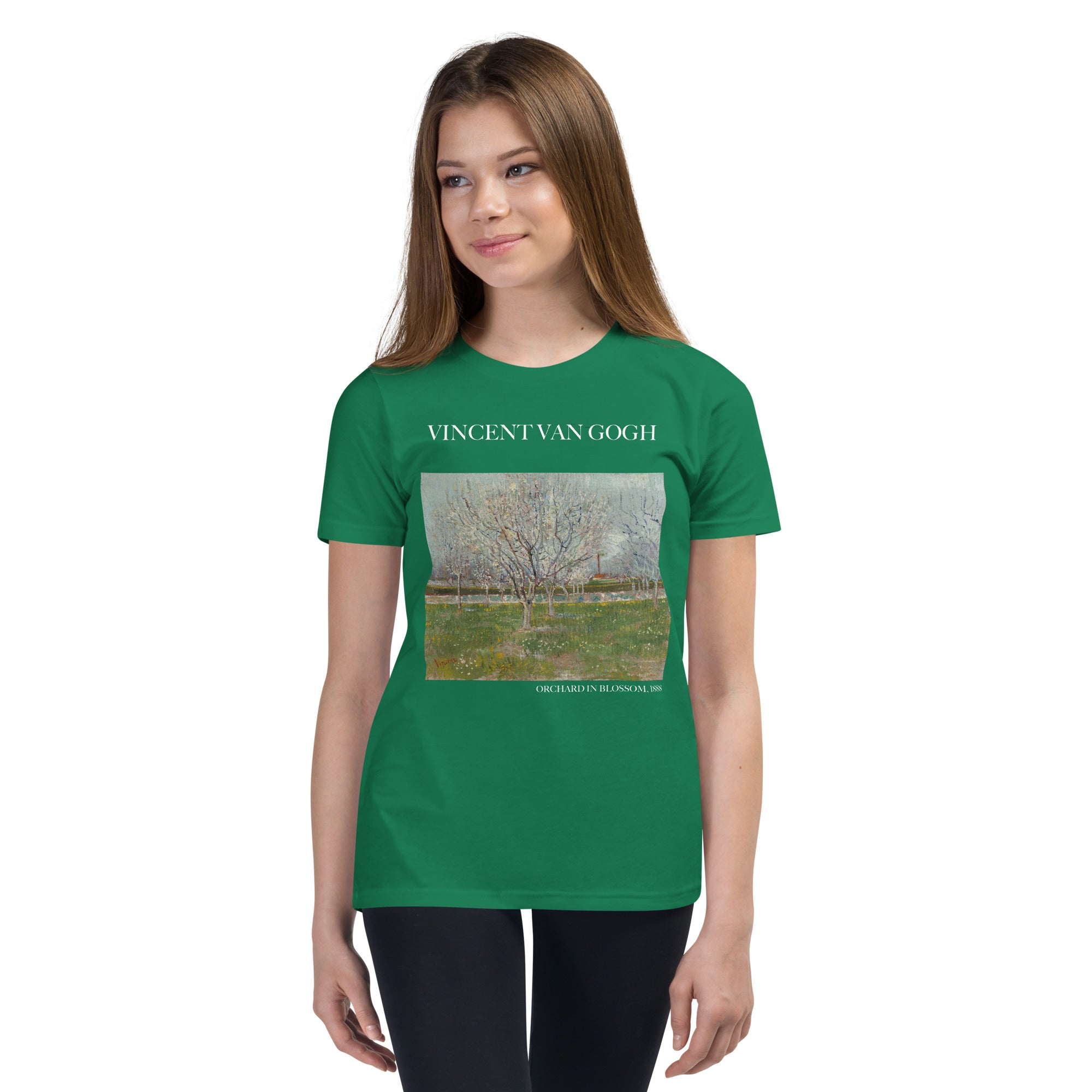 Vincent van Gogh „Blühender Obstgarten“, berühmtes Gemälde, kurzärmeliges T-Shirt | Premium-Kunst-T-Shirt für Jugendliche