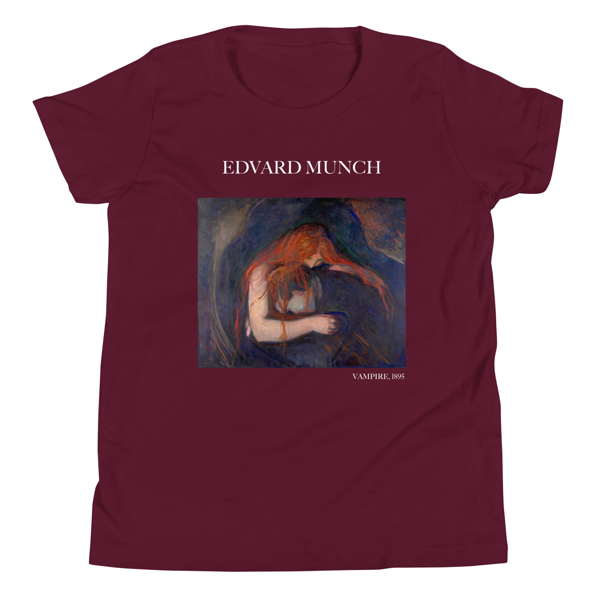 Edvard Munch „Vampir“ Berühmtes Gemälde Kurzärmeliges T-Shirt | Premium Jugend Art T-Shirt