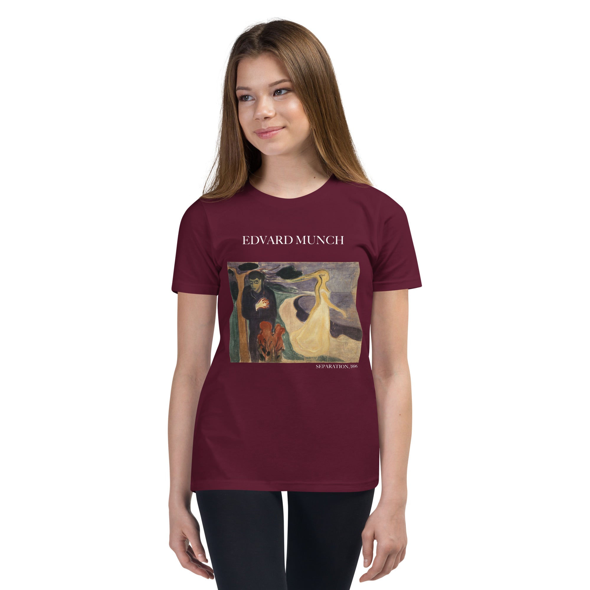 Edvard Munch 'Separation' Famous Painting Short Sleeve T-Shirt | Premium Youth Art Tee