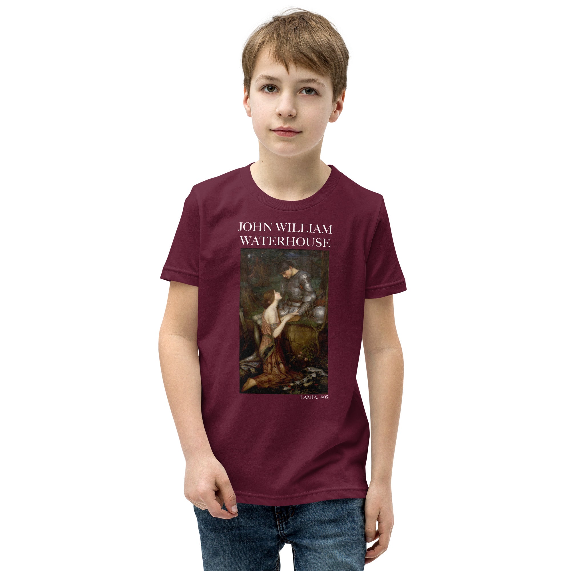 John William Waterhouse 'Lamia' Famous Painting Short Sleeve T-Shirt | Premium Youth Art Tee