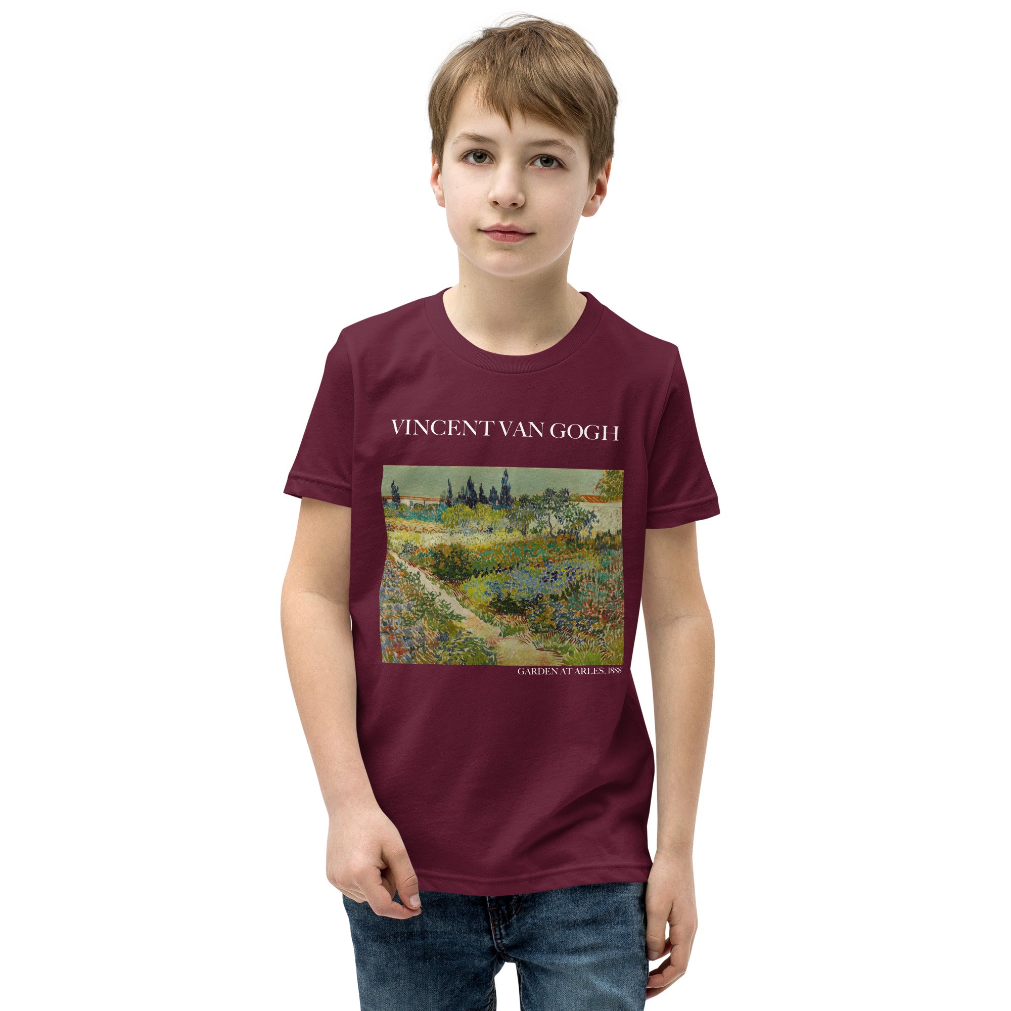 Vincent van Gogh 'Garden at Arles' Famous Painting Short Sleeve T-Shirt | Premium Youth Art Tee