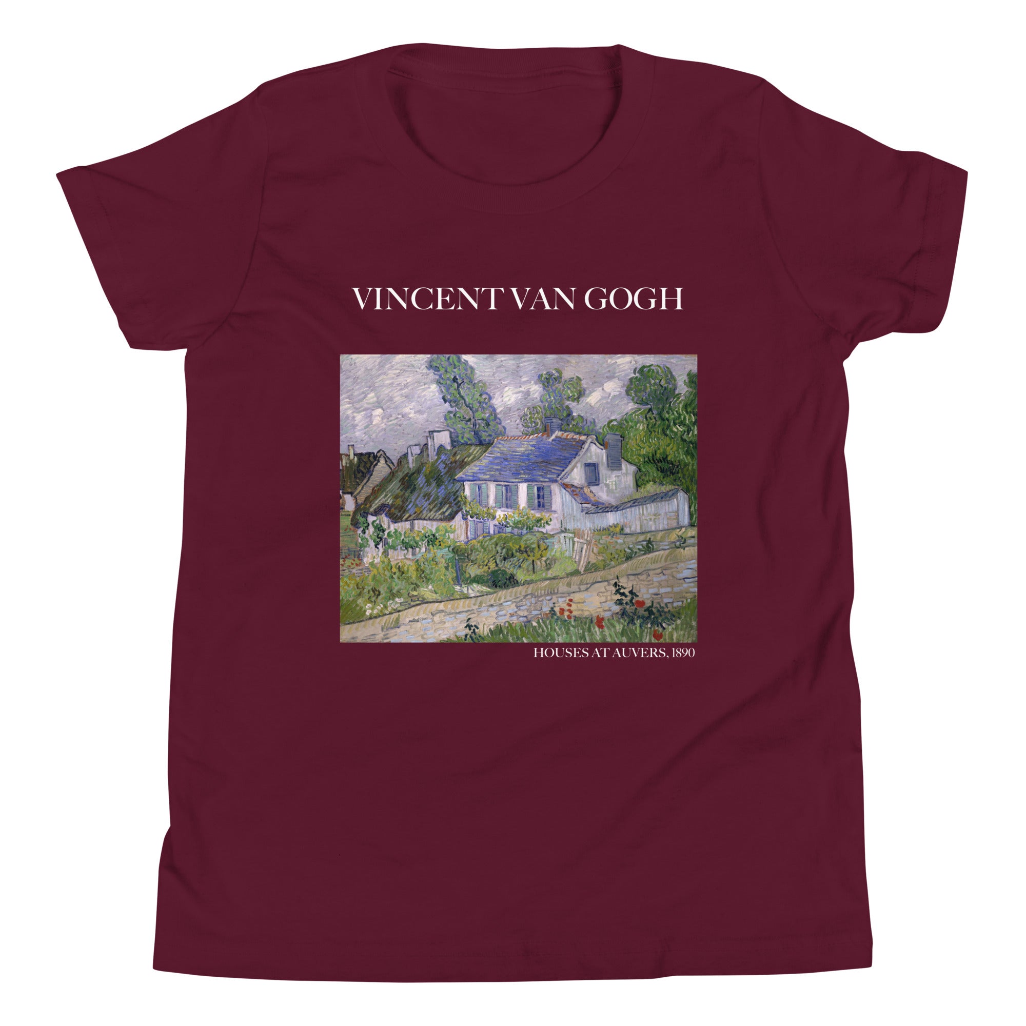 Vincent van Gogh 'Houses at Auvers' Famous Painting Short Sleeve T-Shirt | Premium Youth Art Tee