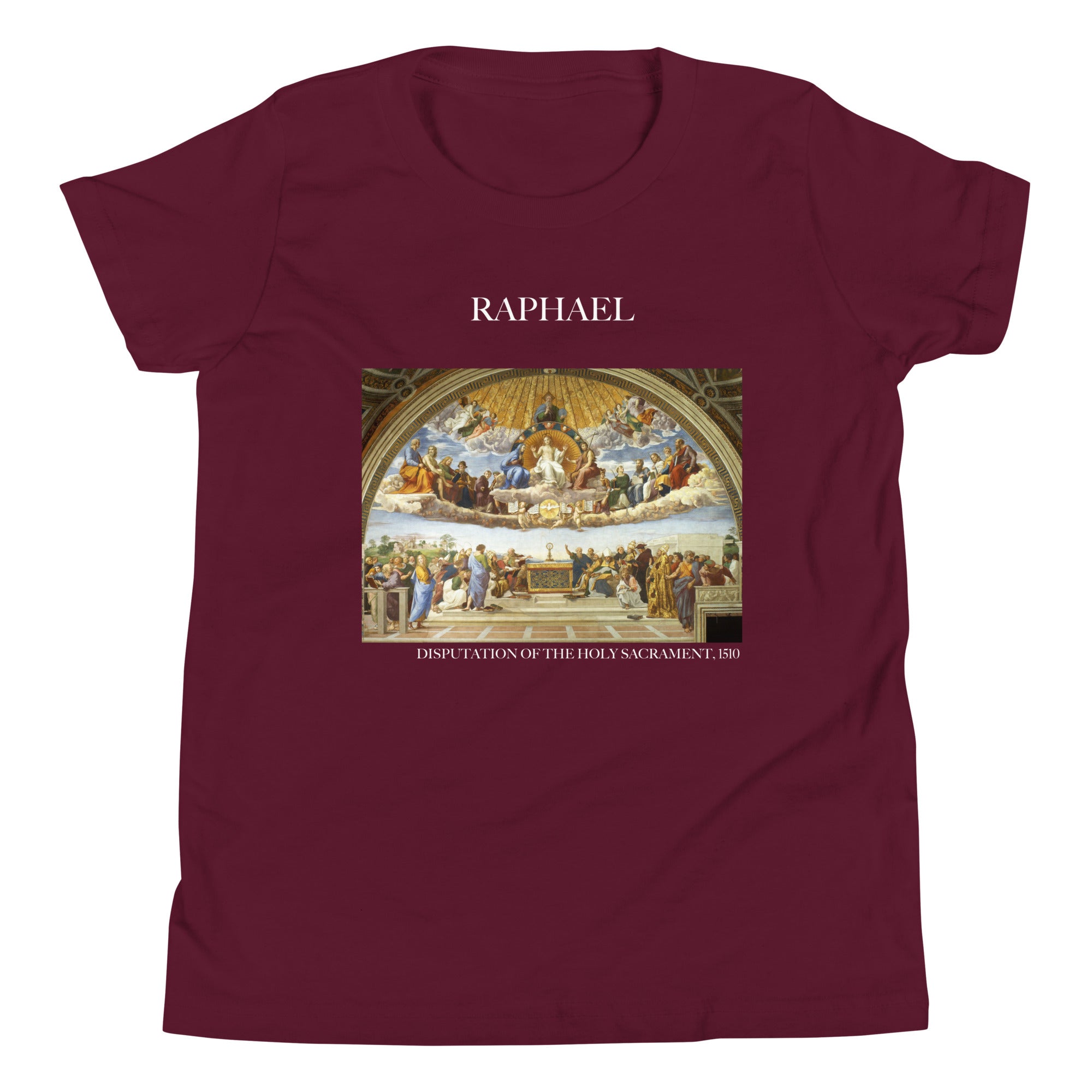 Raphael 'Disputation des Heiligen Abendmahls' Berühmtes Gemälde Kurzärmeliges T-Shirt | Premium Jugend Art T-Shirt