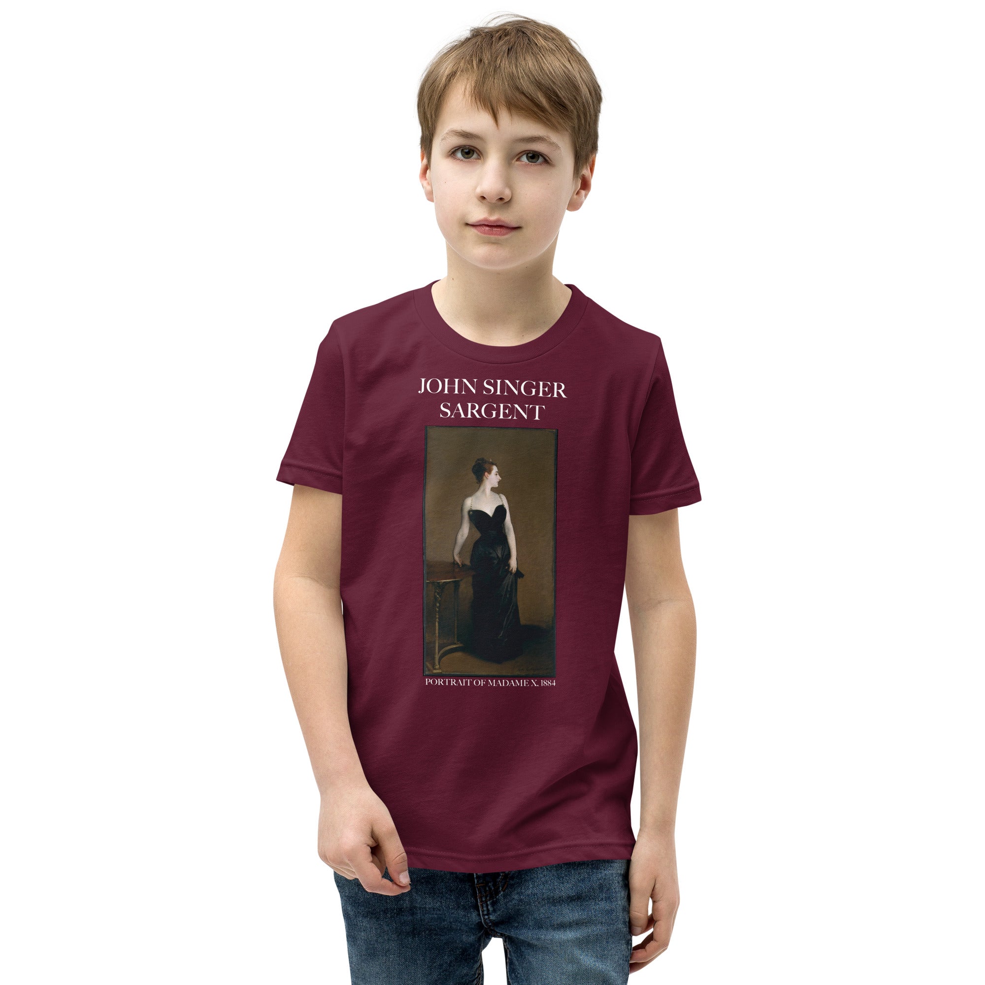 John Singer Sargent 'Portrait of Madame X' Famous Painting Short Sleeve T-Shirt | Premium Youth Art Tee