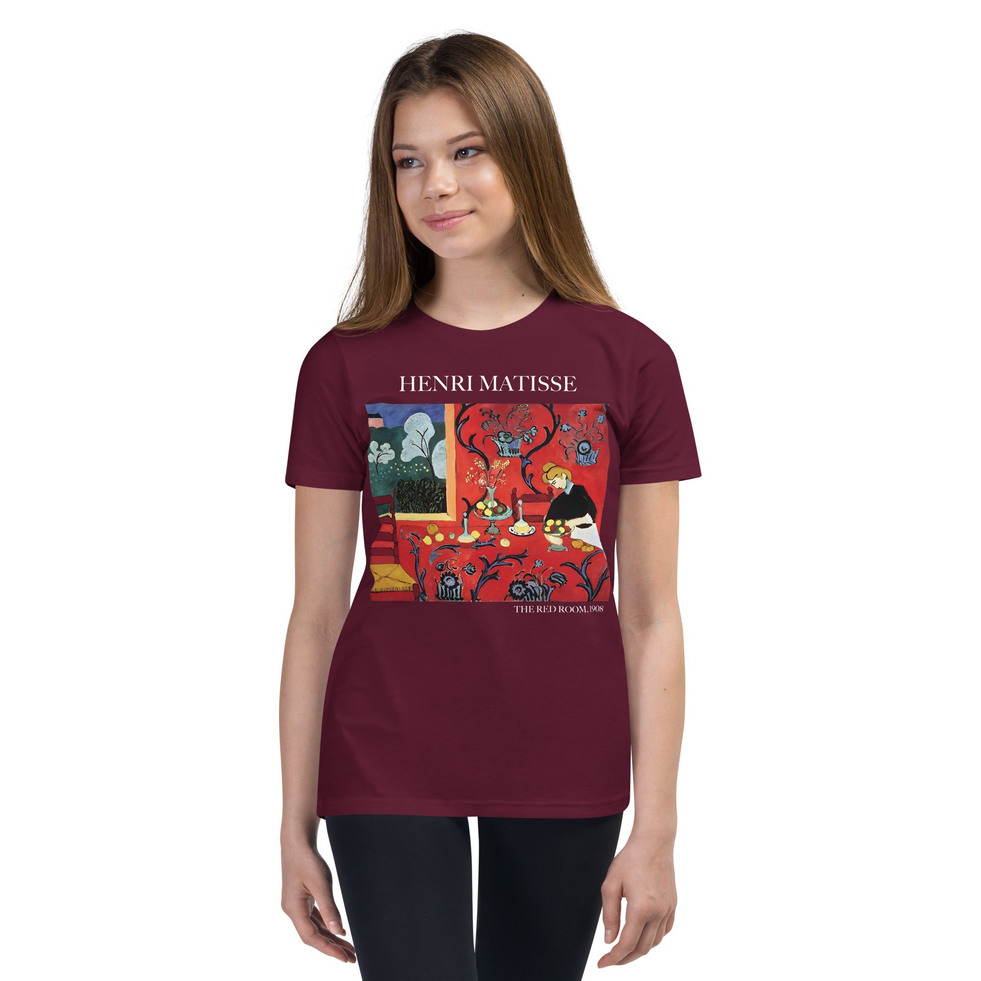 Henri Matisse 'The Red Room' Famous Painting Short Sleeve T-Shirt | Premium Youth Art Tee