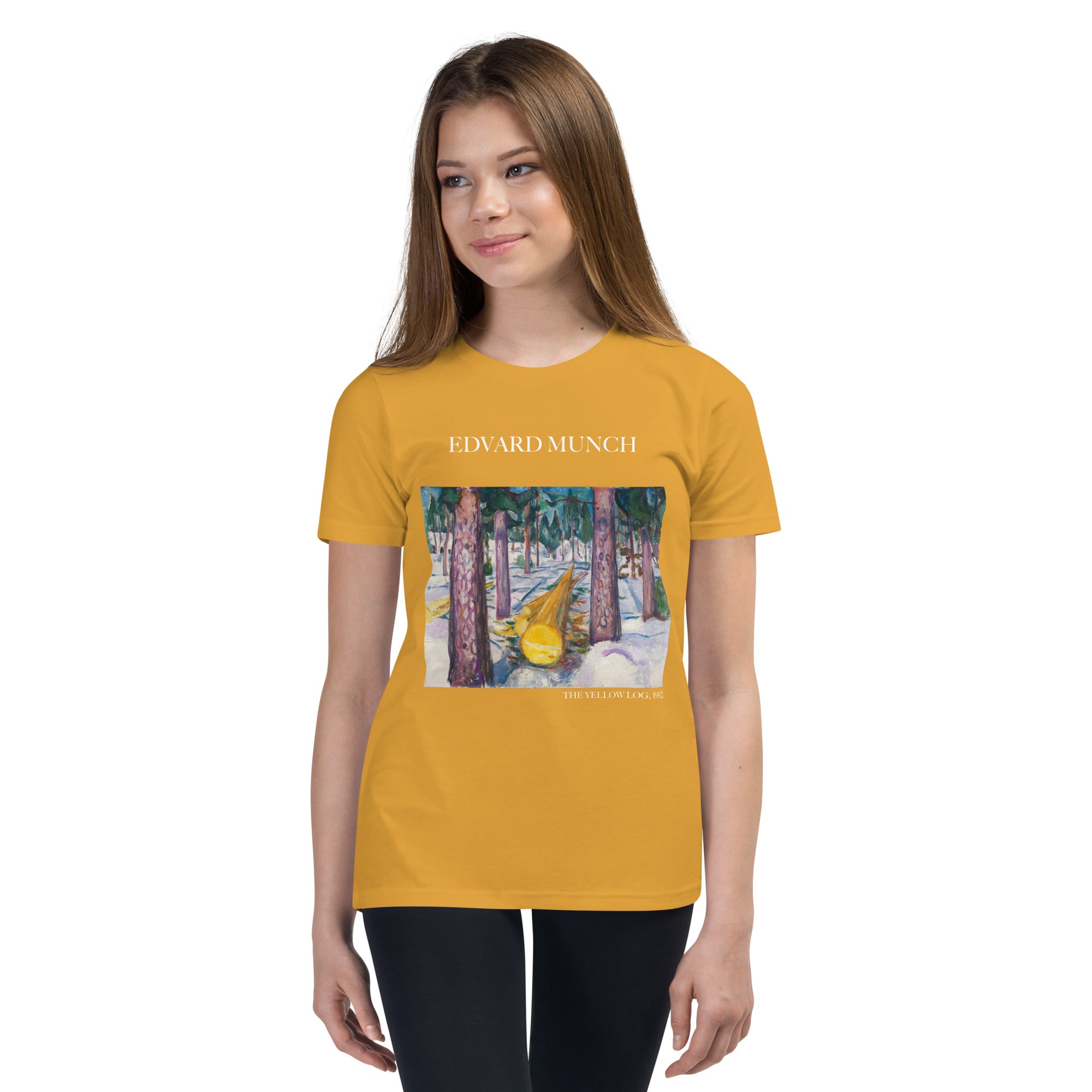 Edvard Munchs berühmtes Gemälde „Der gelbe Baumstamm“, kurzärmeliges T-Shirt | Premium-Kunst-T-Shirt für Jugendliche