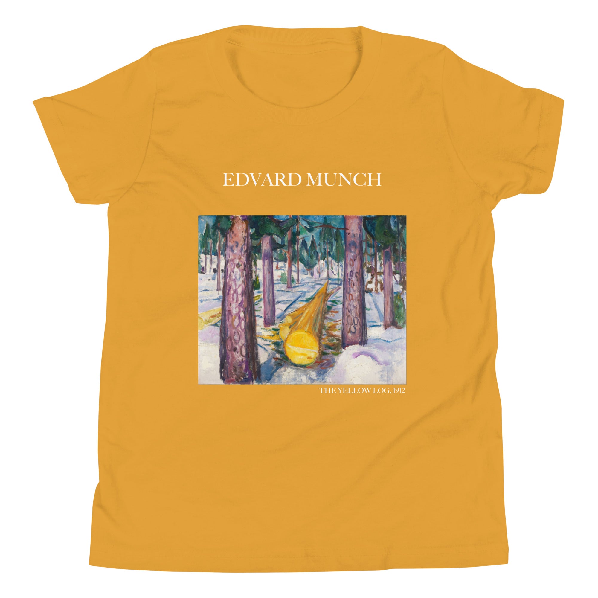 Edvard Munch 'The Yellow Log' Famous Painting Short Sleeve T-Shirt | Premium Youth Art Tee