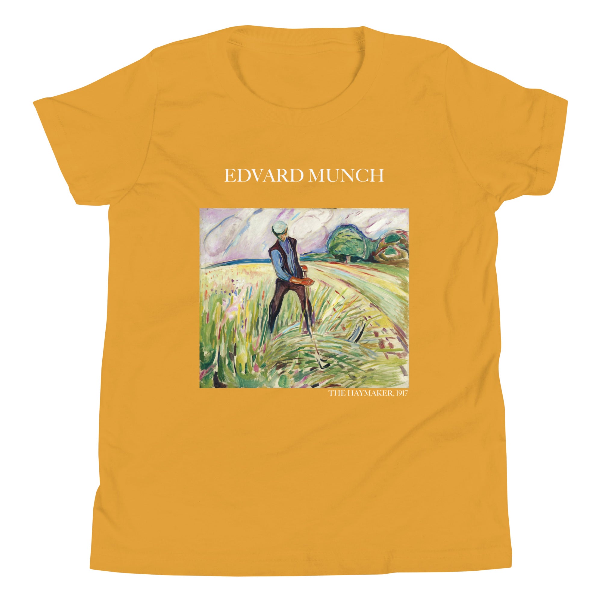 Edvard Munch 'The Haymaker' Famous Painting Short Sleeve T-Shirt | Premium Youth Art Tee