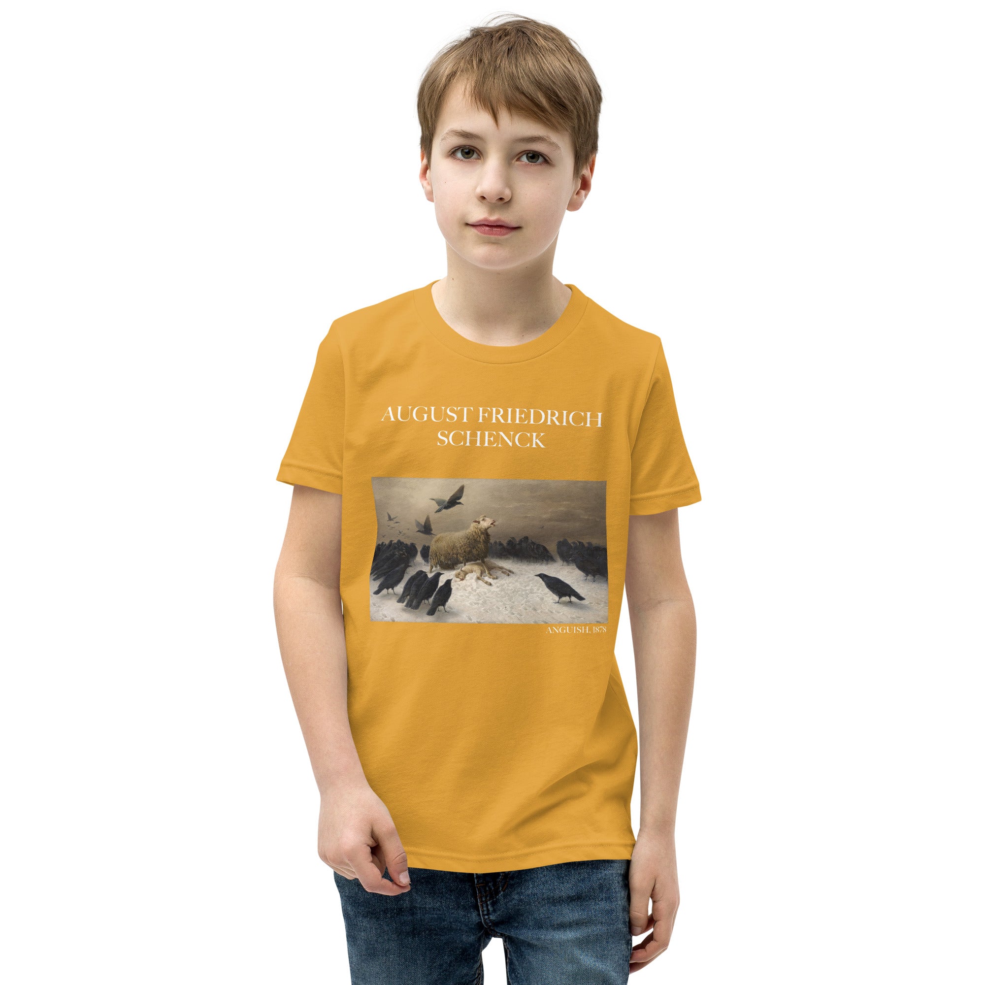 August Friedrich Schenck 'Anguish' Famous Painting Short Sleeve T-Shirt | Premium Youth Art Tee