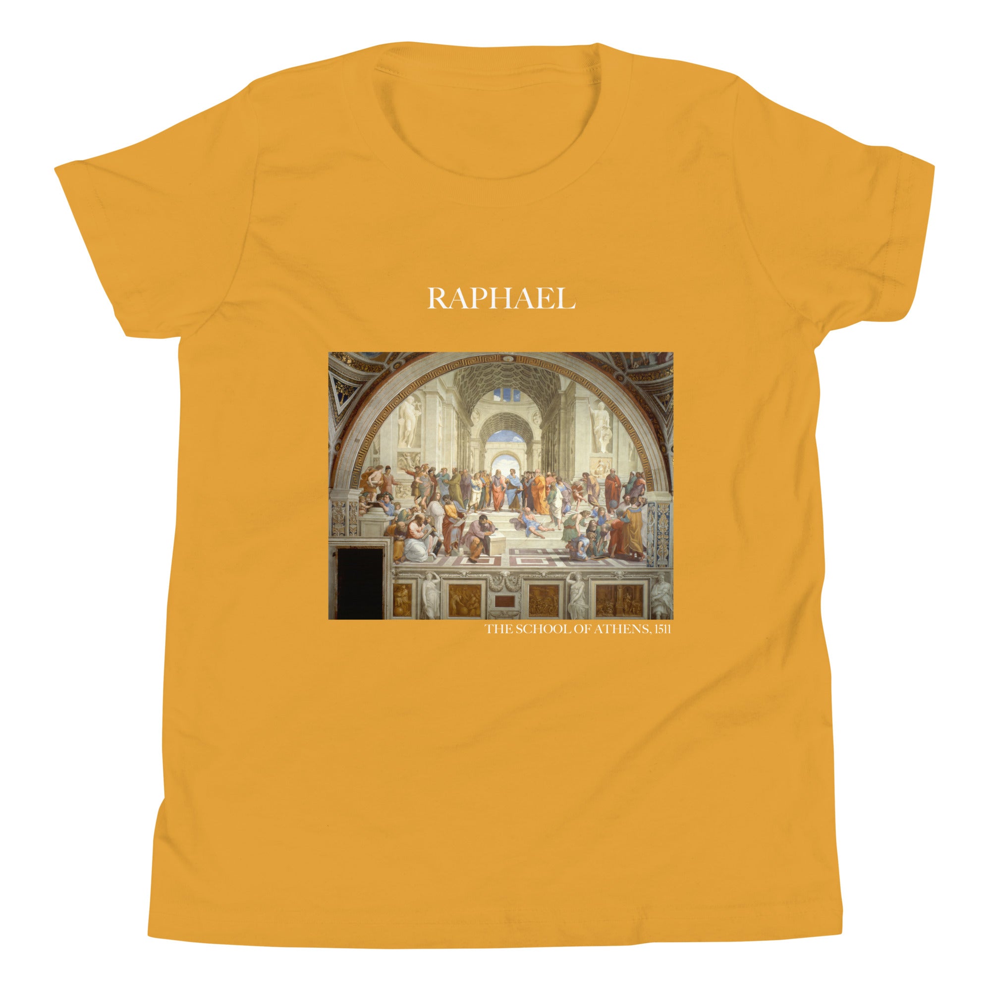 Raphael „Die Schule von Athen“ Berühmtes Gemälde Kurzärmeliges T-Shirt | Premium Jugend Art T-Shirt