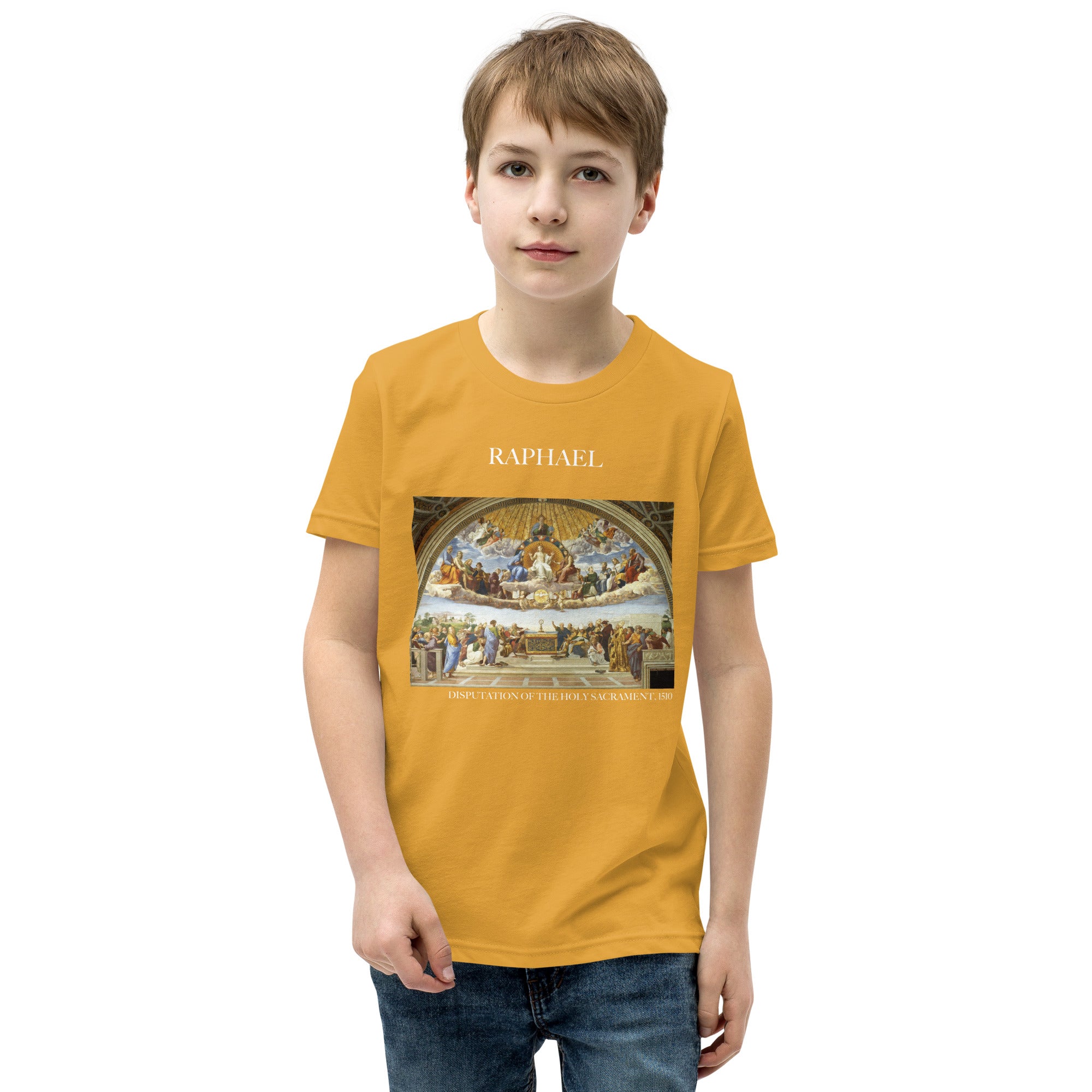 Raphael 'Disputation of the Holy Sacrament' Famous Painting Short Sleeve T-Shirt | Premium Youth Art Tee