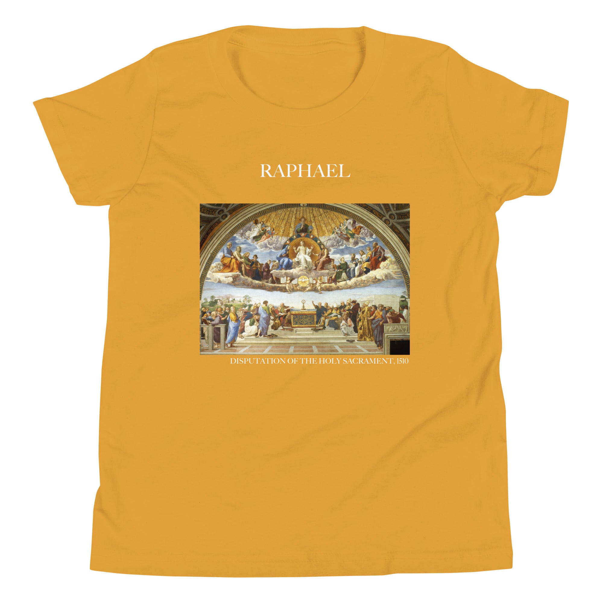 Raphael 'Disputation des Heiligen Abendmahls' Berühmtes Gemälde Kurzärmeliges T-Shirt | Premium Jugend Art T-Shirt