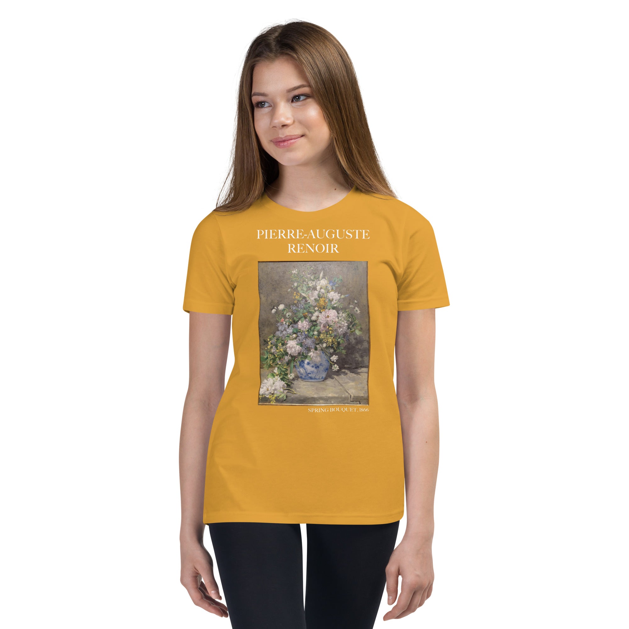 Pierre-Auguste Renoir 'Spring Bouquet' Famous Painting Short Sleeve T-Shirt | Premium Youth Art Tee