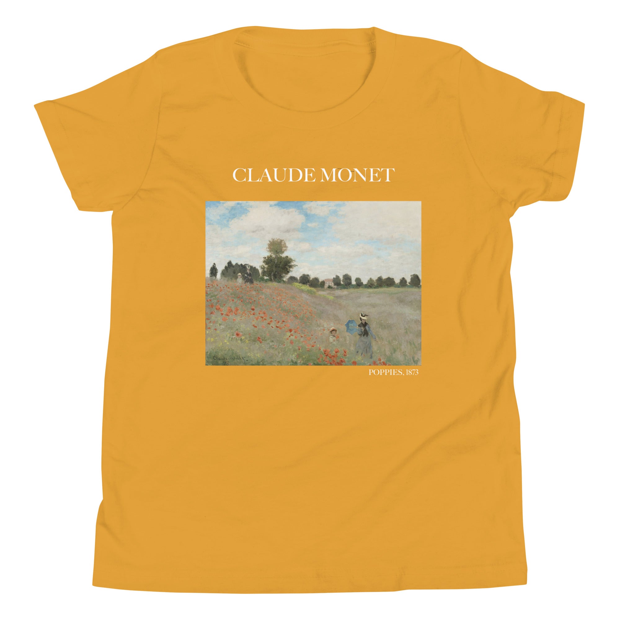 Claude Monet 'Poppies' Famous Painting Short Sleeve T-Shirt | Premium Youth Art Tee