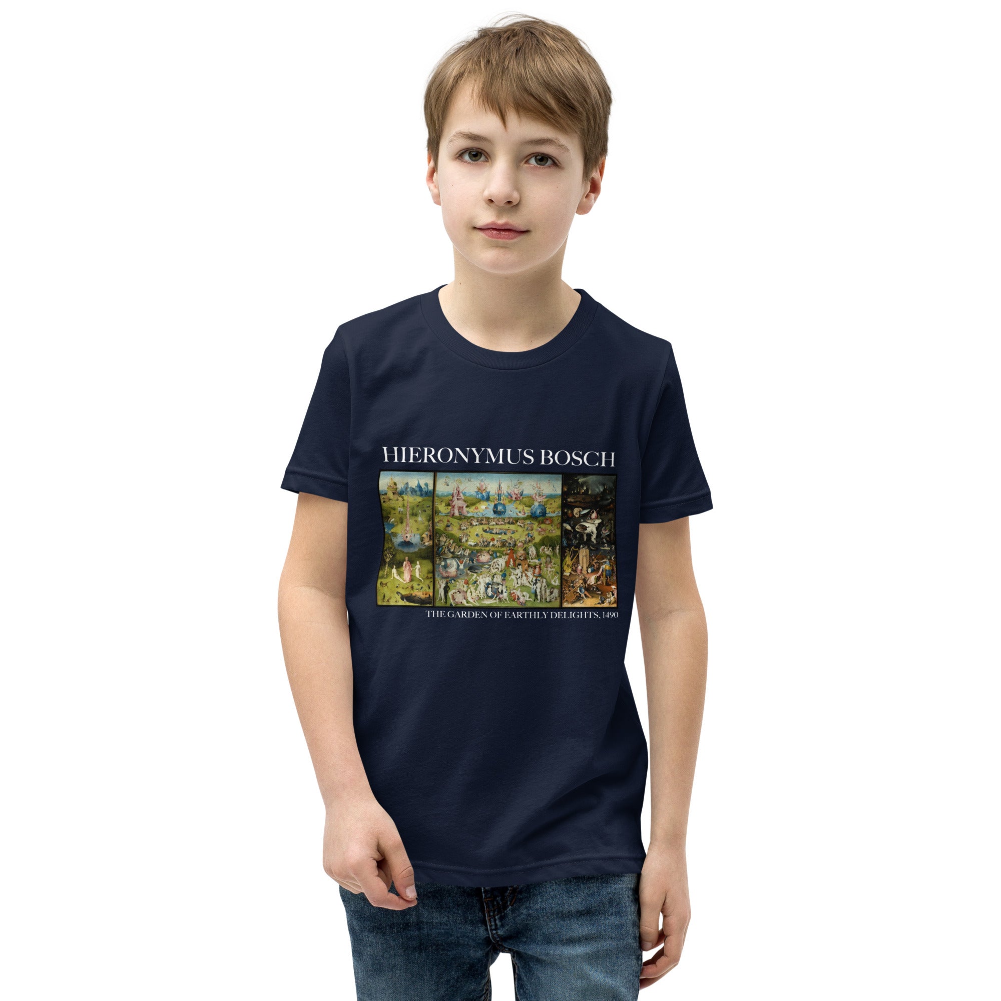 Hieronymus Bosch 'The Garden of Earthly Delights' Famous Painting Short Sleeve T-Shirt | Premium Youth Art Tee