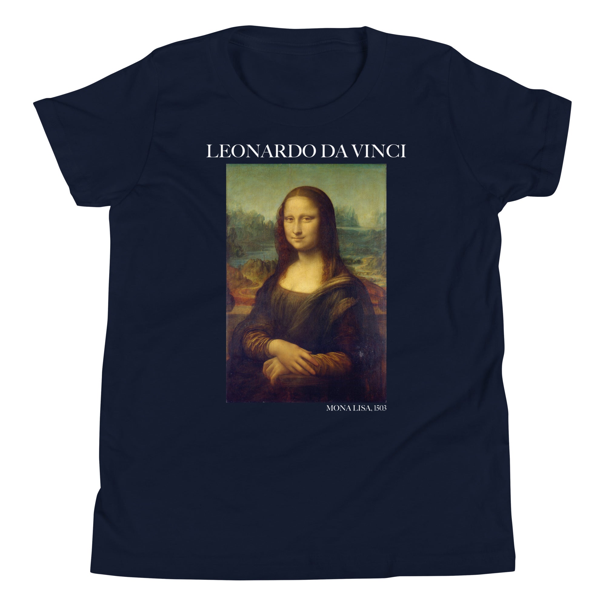 Leonardo da Vinci 'Mona Lisa' Famous Painting Short Sleeve T-Shirt | Premium Youth Art Tee