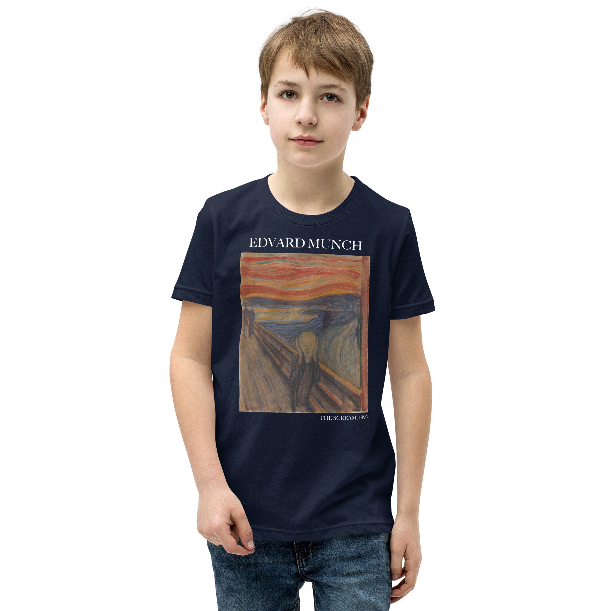 Edvard Munch 'The Scream' Famous Painting Short Sleeve T-Shirt | Premium Youth Art Tee