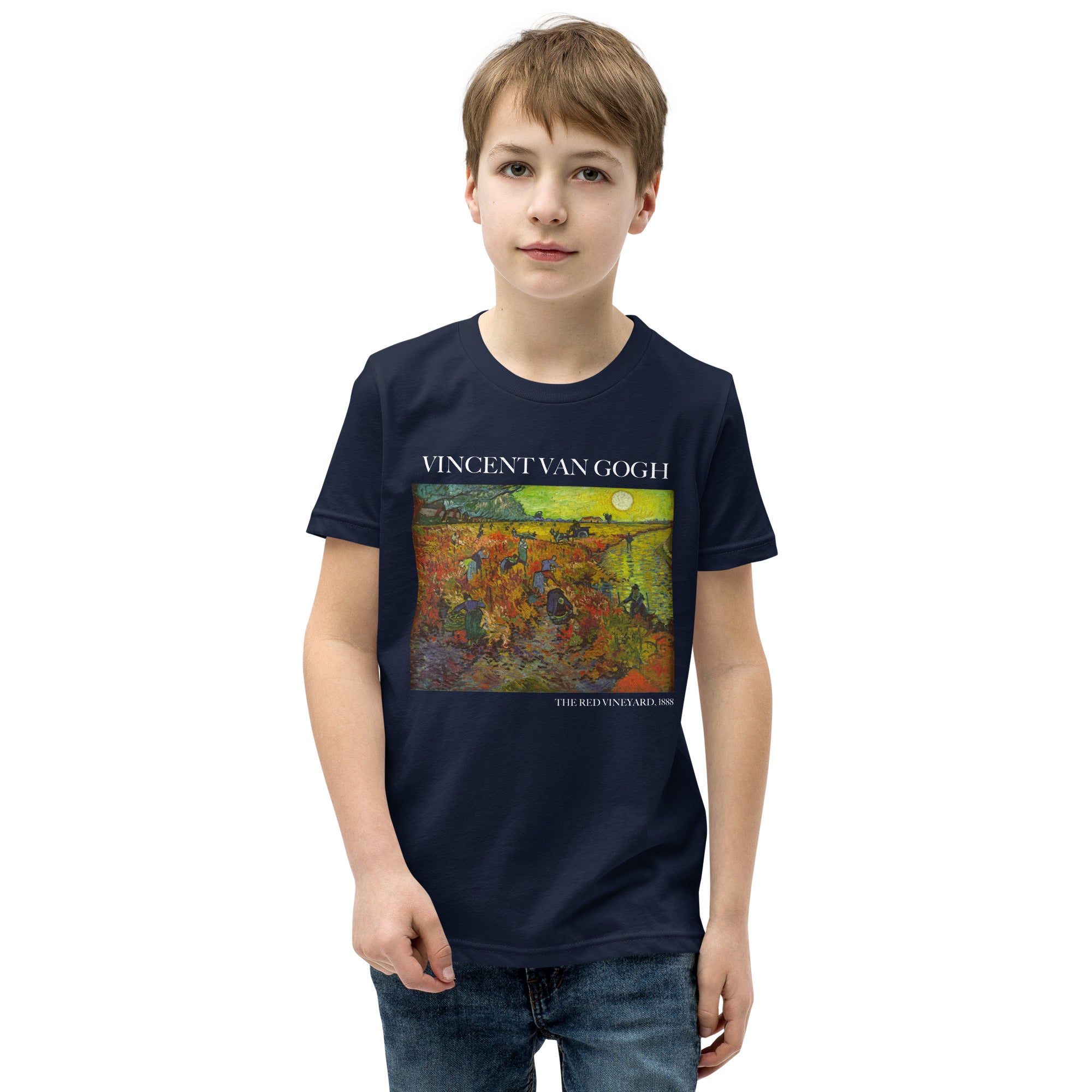 Vincent van Gogh „Der rote Weinberg“, berühmtes Gemälde, kurzärmeliges T-Shirt, Premium-Kunst-T-Shirt für Jugendliche