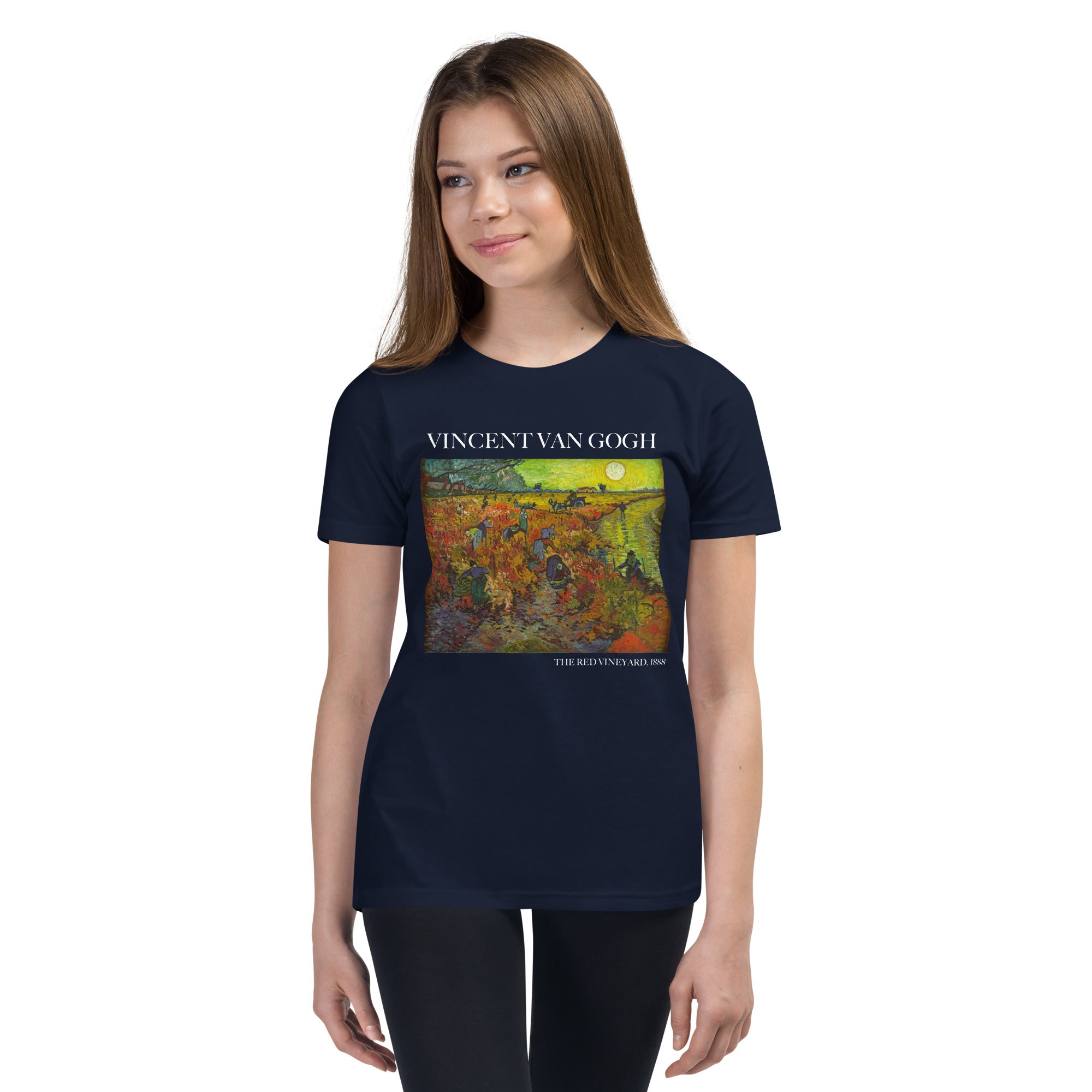 Vincent van Gogh „Der rote Weinberg“, berühmtes Gemälde, kurzärmeliges T-Shirt, Premium-Kunst-T-Shirt für Jugendliche