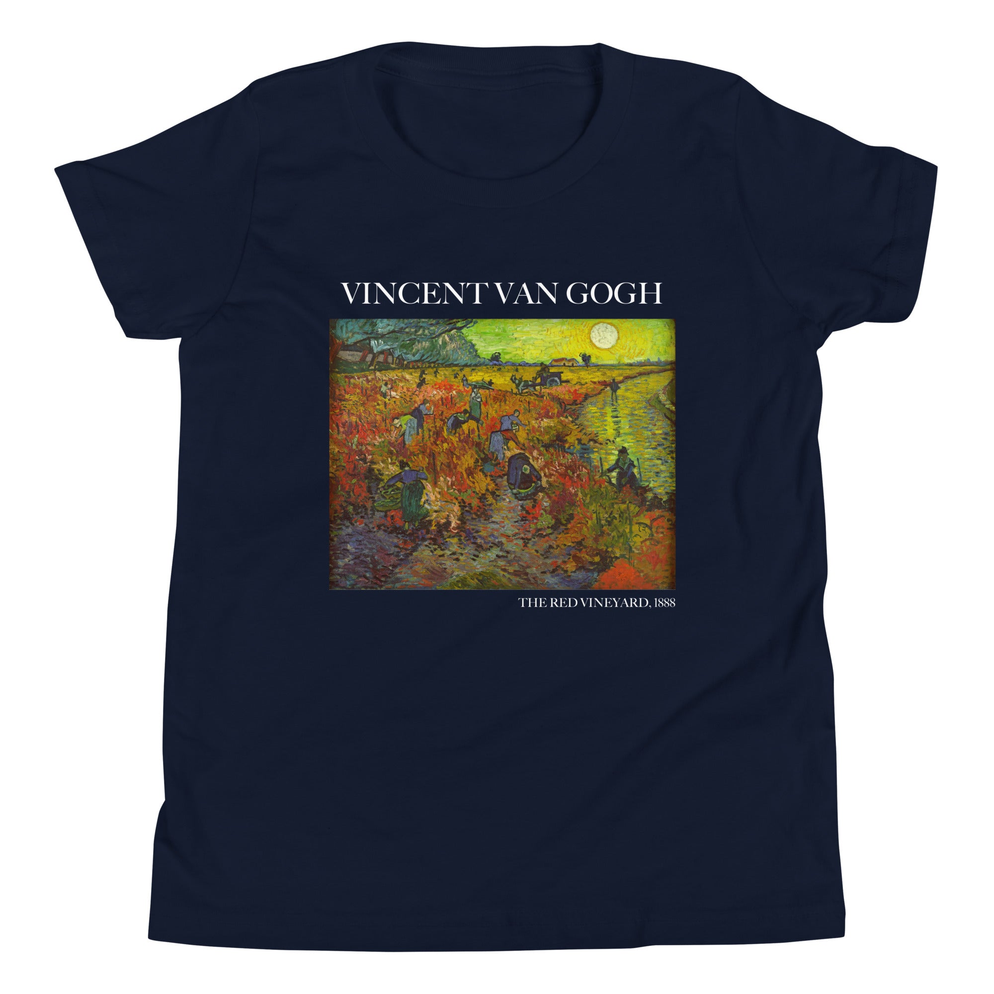 Vincent van Gogh 'The Red Vineyard' Famous Painting Short Sleeve T-Shirt | Premium Youth Art Tee