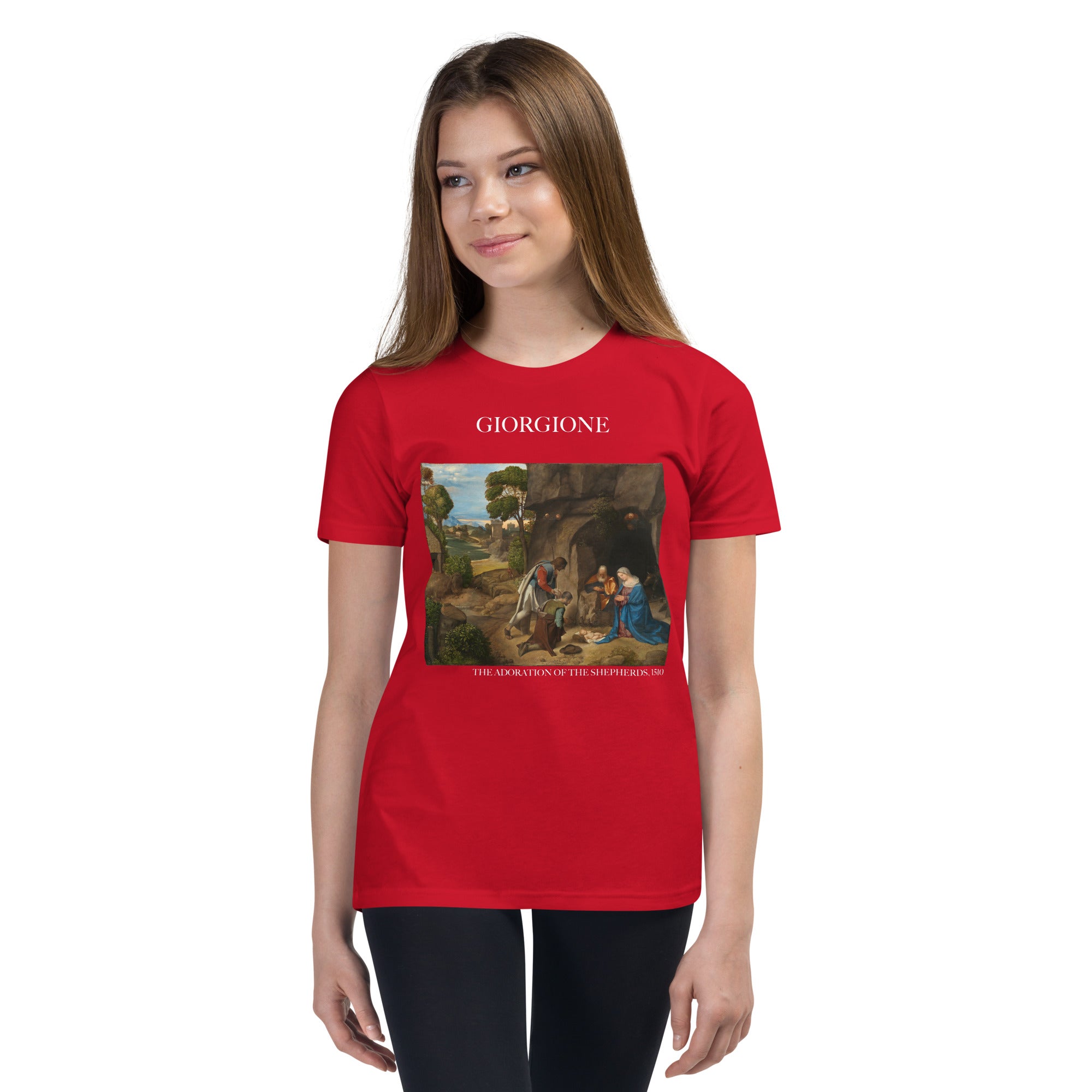 Giorgione 'The Adoration of the Shepherds' Famous Painting Short Sleeve T-Shirt | Premium Youth Art Tee