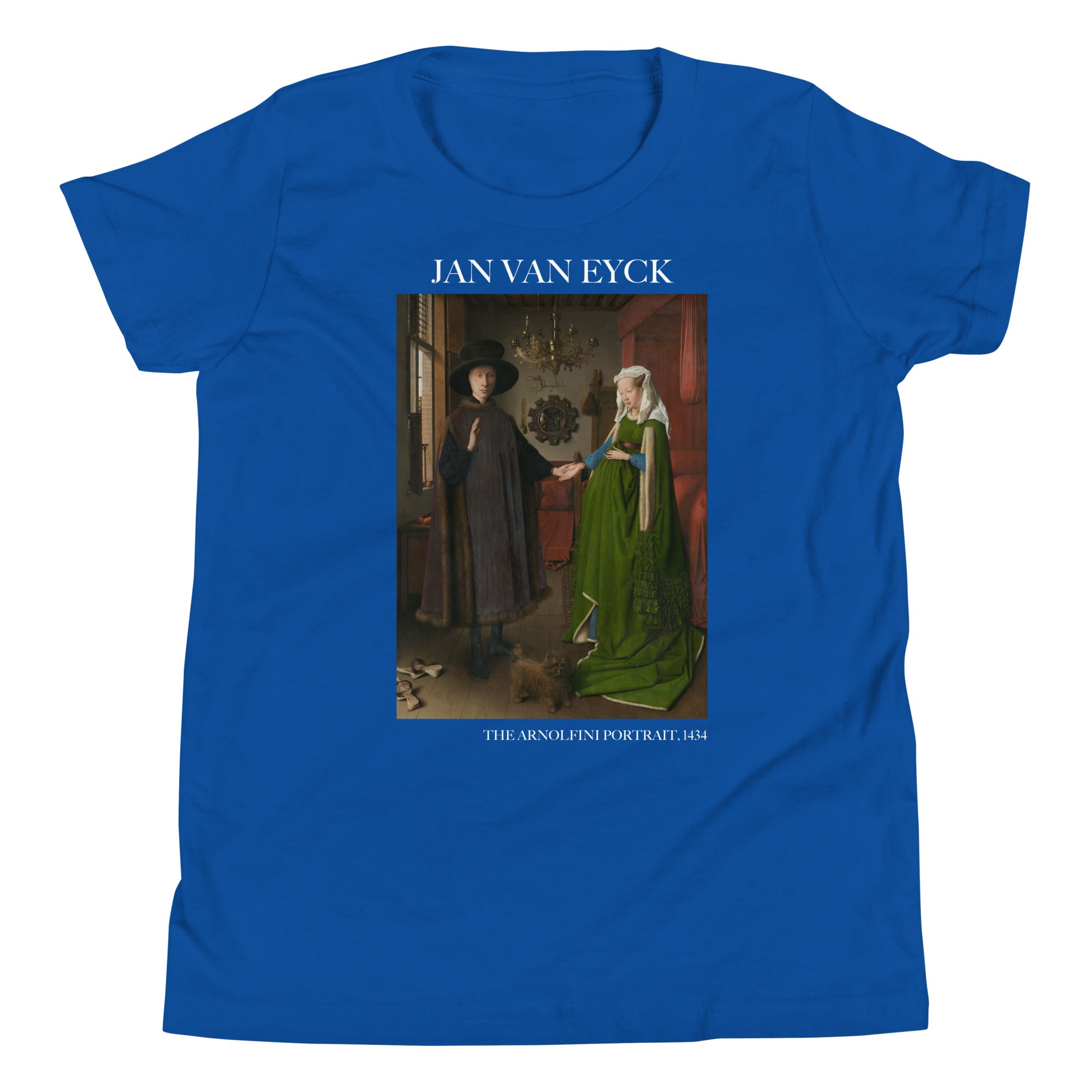 Jan van Eyck 'The Arnolfini Portrait' Famous Painting Short Sleeve T-Shirt | Premium Youth Art Tee