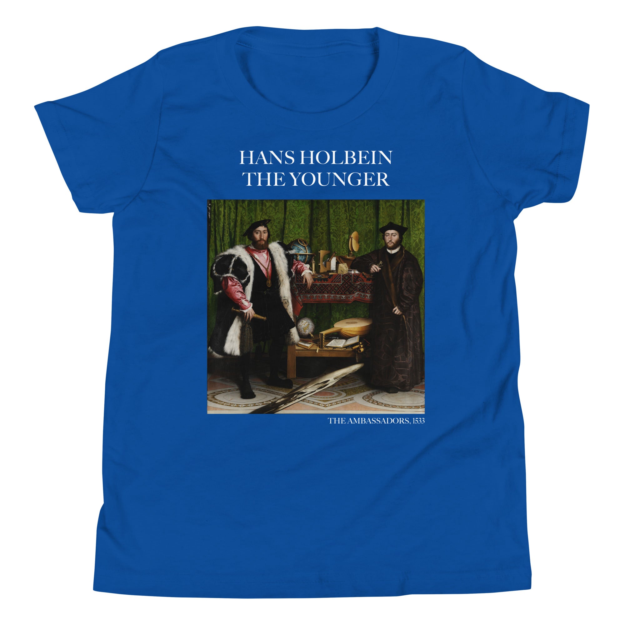 Hans Holbein the Younger 'The Ambassadors' Famous Painting Short Sleeve T-Shirt | Premium Youth Art Tee