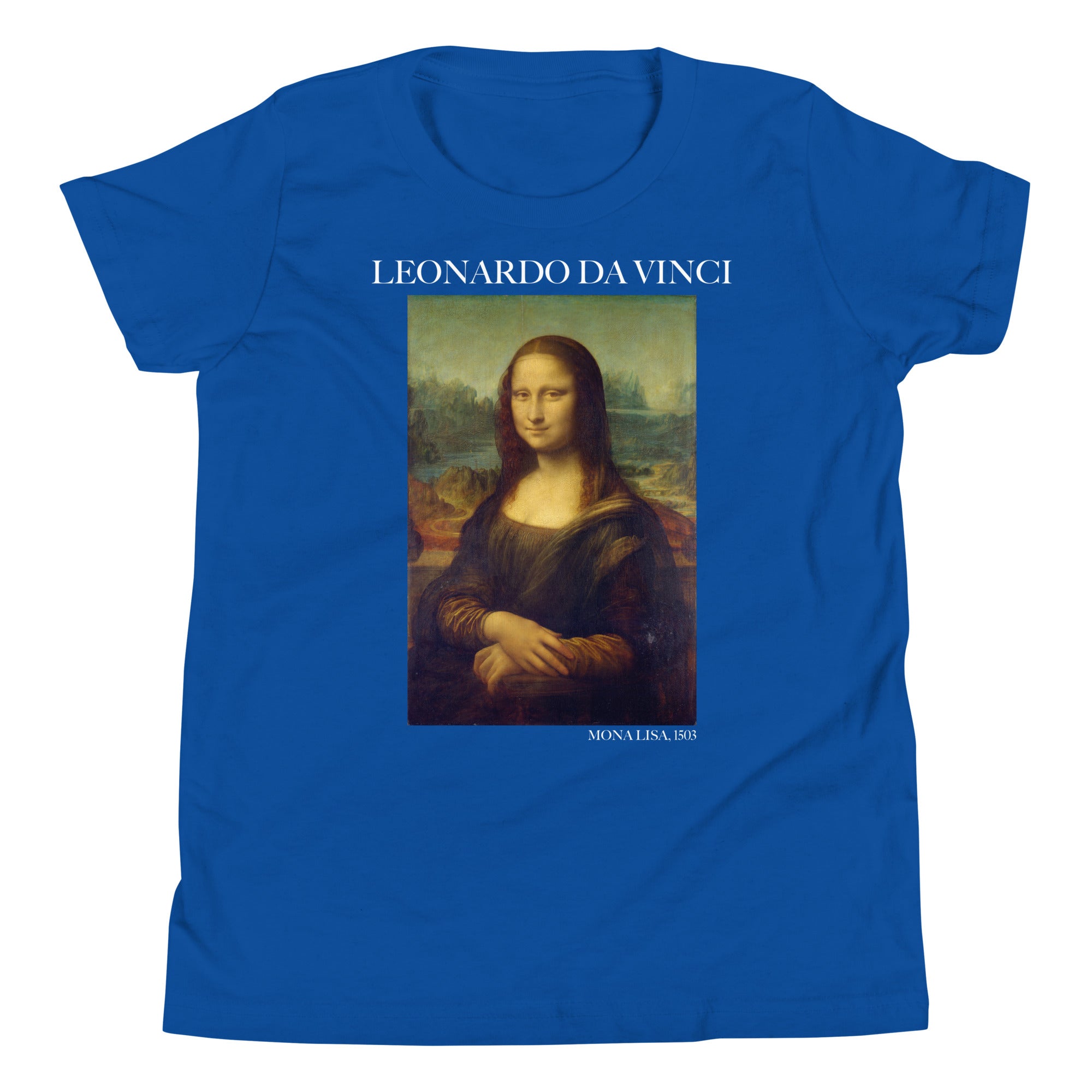 Leonardo da Vinci „Mona Lisa“, berühmtes Gemälde, kurzärmeliges T-Shirt | Premium-Kunst-T-Shirt für Jugendliche