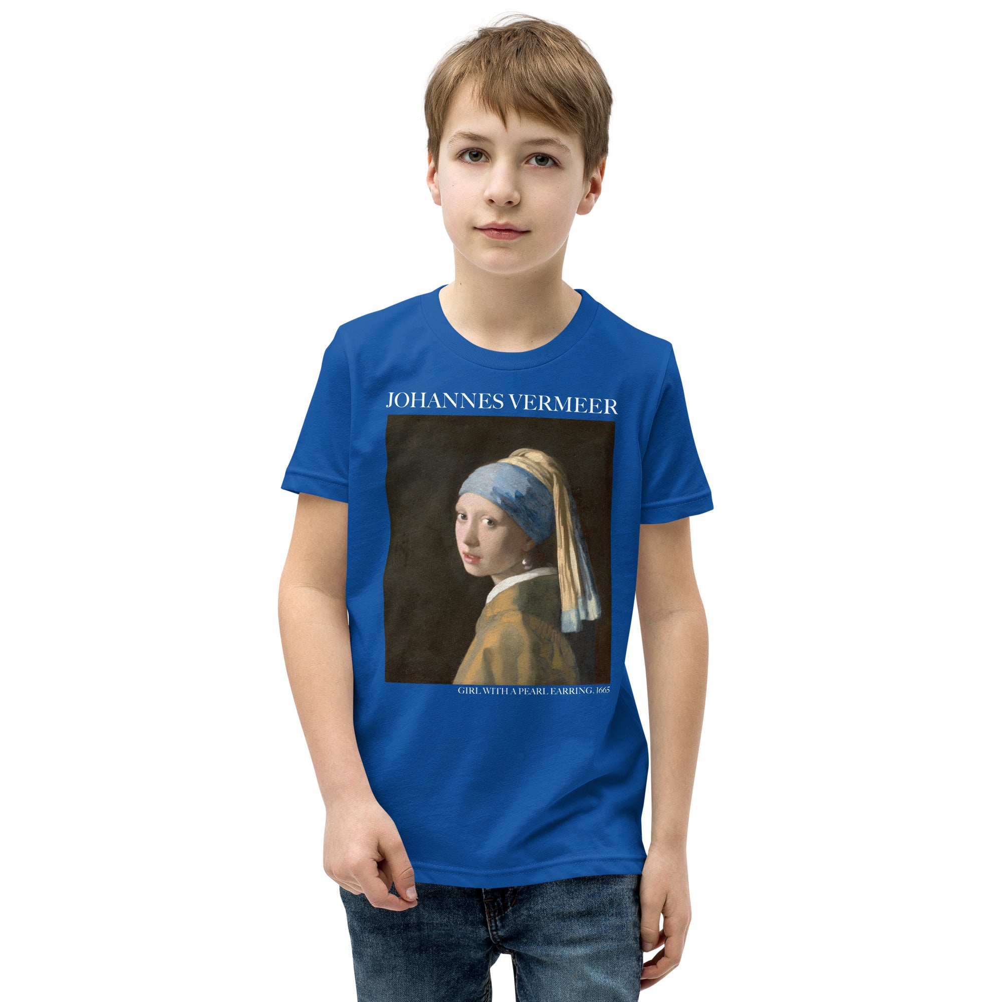 Johannes Vermeer 'Girl with a Pearl Earring' Famous Painting Short Sleeve T-Shirt | Premium Youth Art Tee