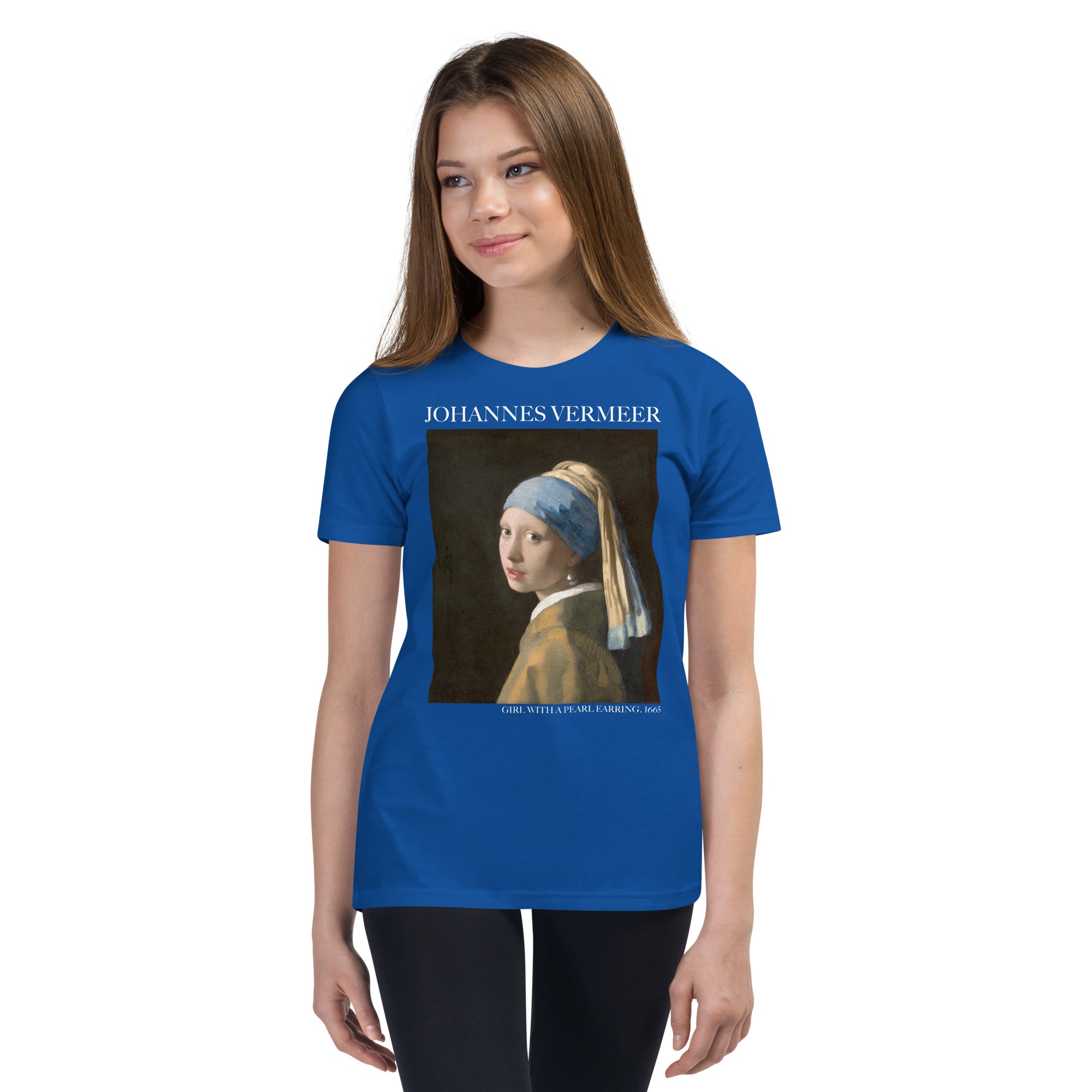 Johannes Vermeer 'Girl with a Pearl Earring' Famous Painting Short Sleeve T-Shirt | Premium Youth Art Tee