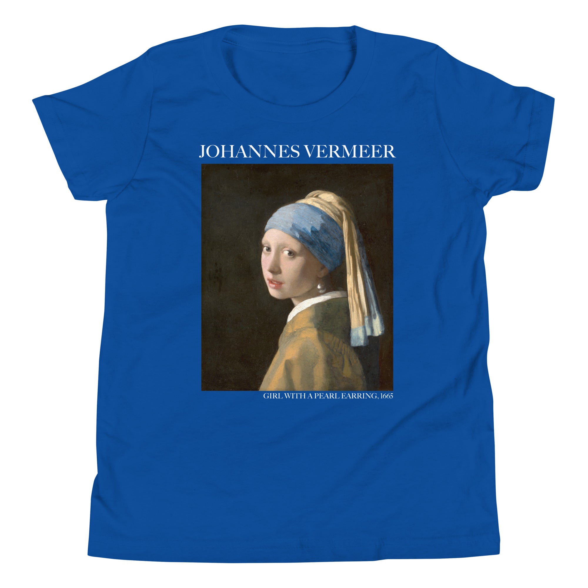 Johannes Vermeer 'Girl with a Pearl Earring' Famous Painting Short Sleeve T-Shirt | Premium Youth Art Tee