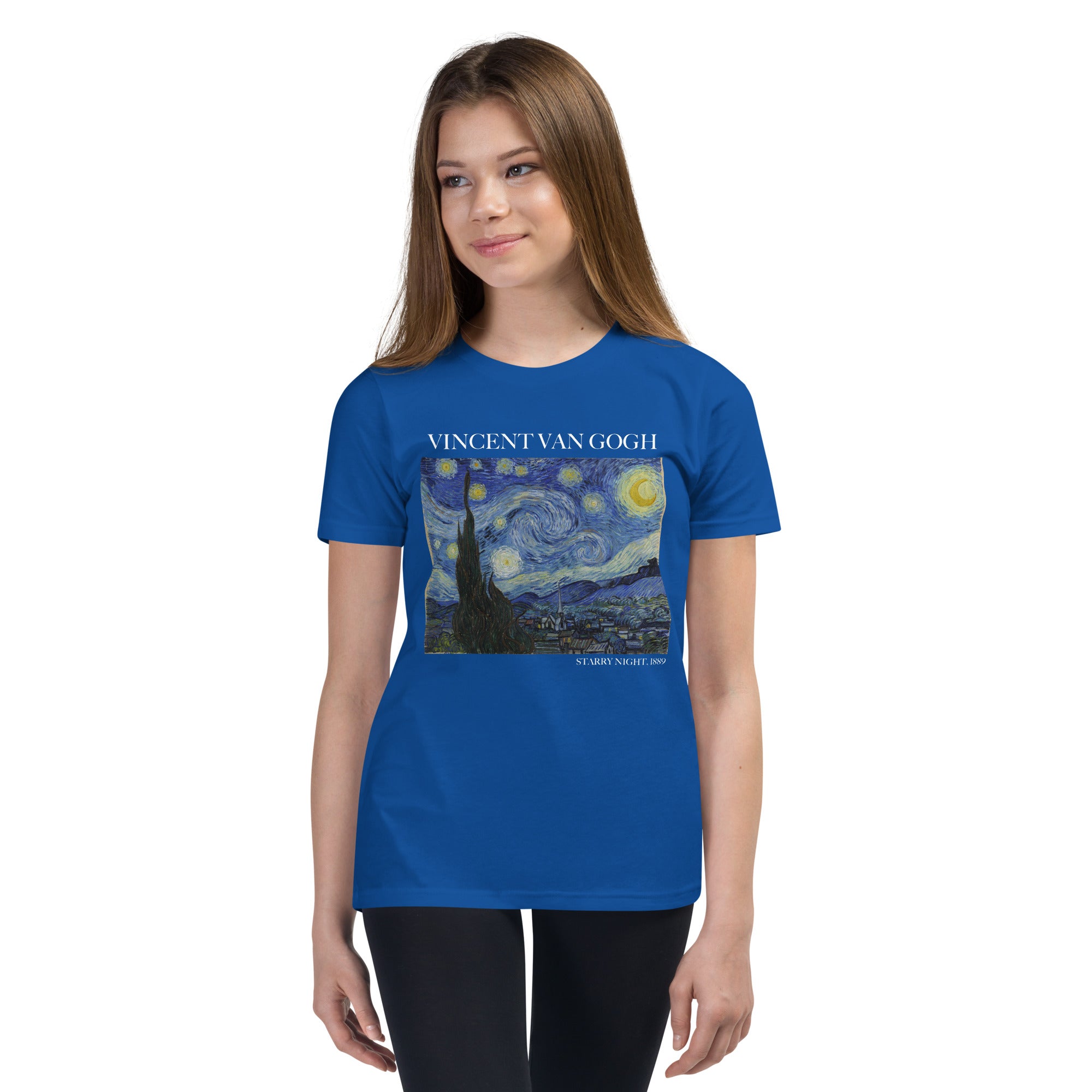 Vincent van Gogh 'Starry Night' Famous Painting Short Sleeve T-Shirt | Premium Youth Art Tee