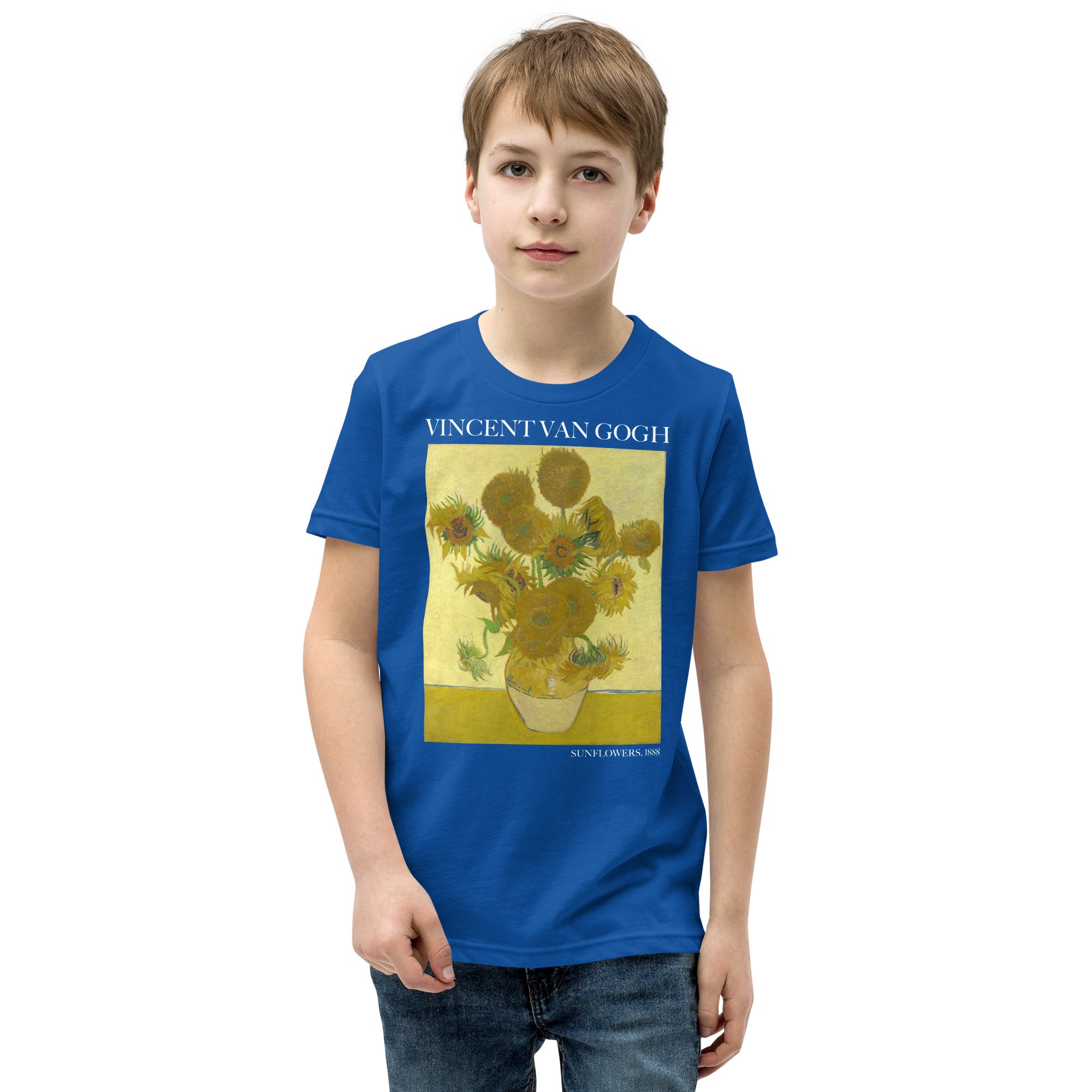 Vincent van Gogh 'Sunflowers' Famous Painting Short Sleeve T-Shirt | Premium Youth Art Tee