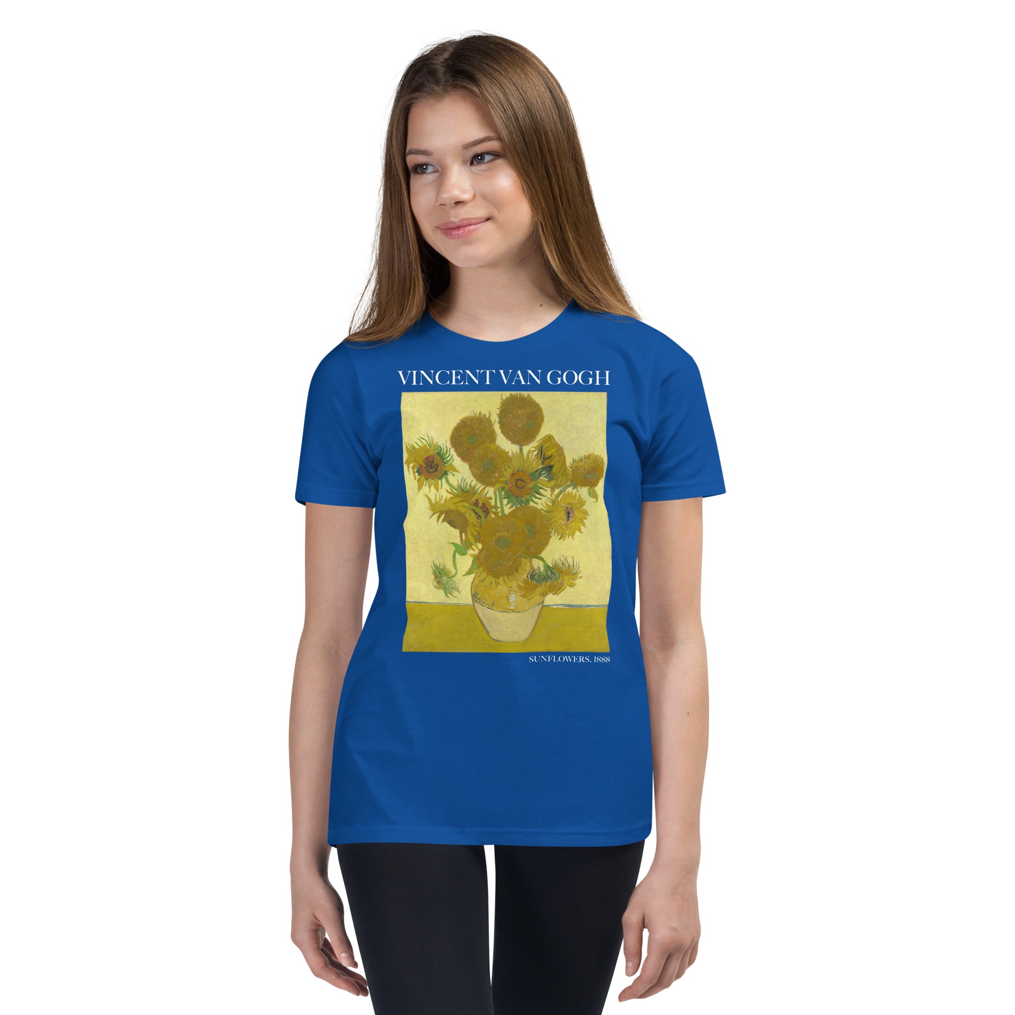 Vincent van Gogh 'Sunflowers' Famous Painting Short Sleeve T-Shirt | Premium Youth Art Tee