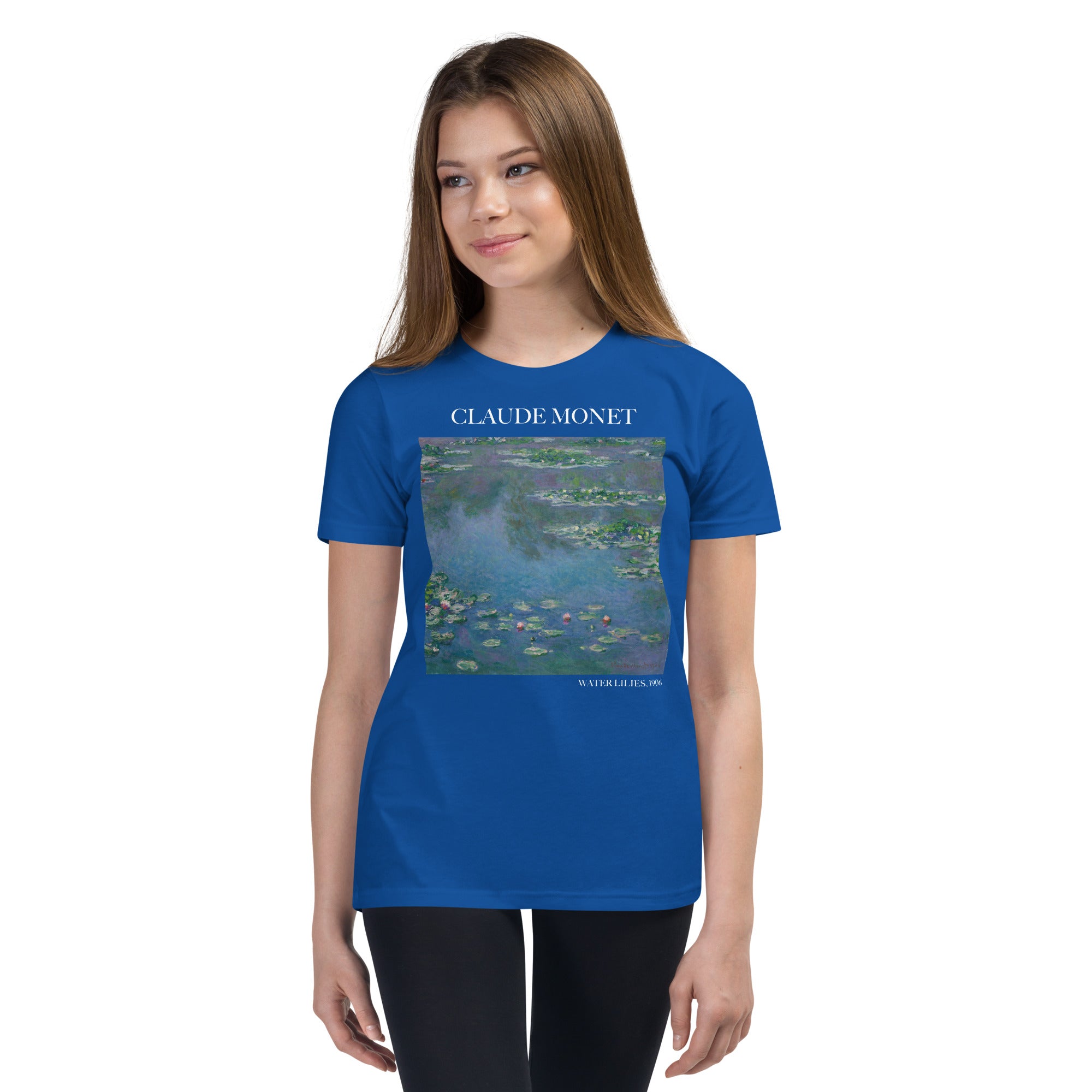 Claude Monet 'Water Lilies' Famous Painting Short Sleeve T-Shirt | Premium Youth Art Tee