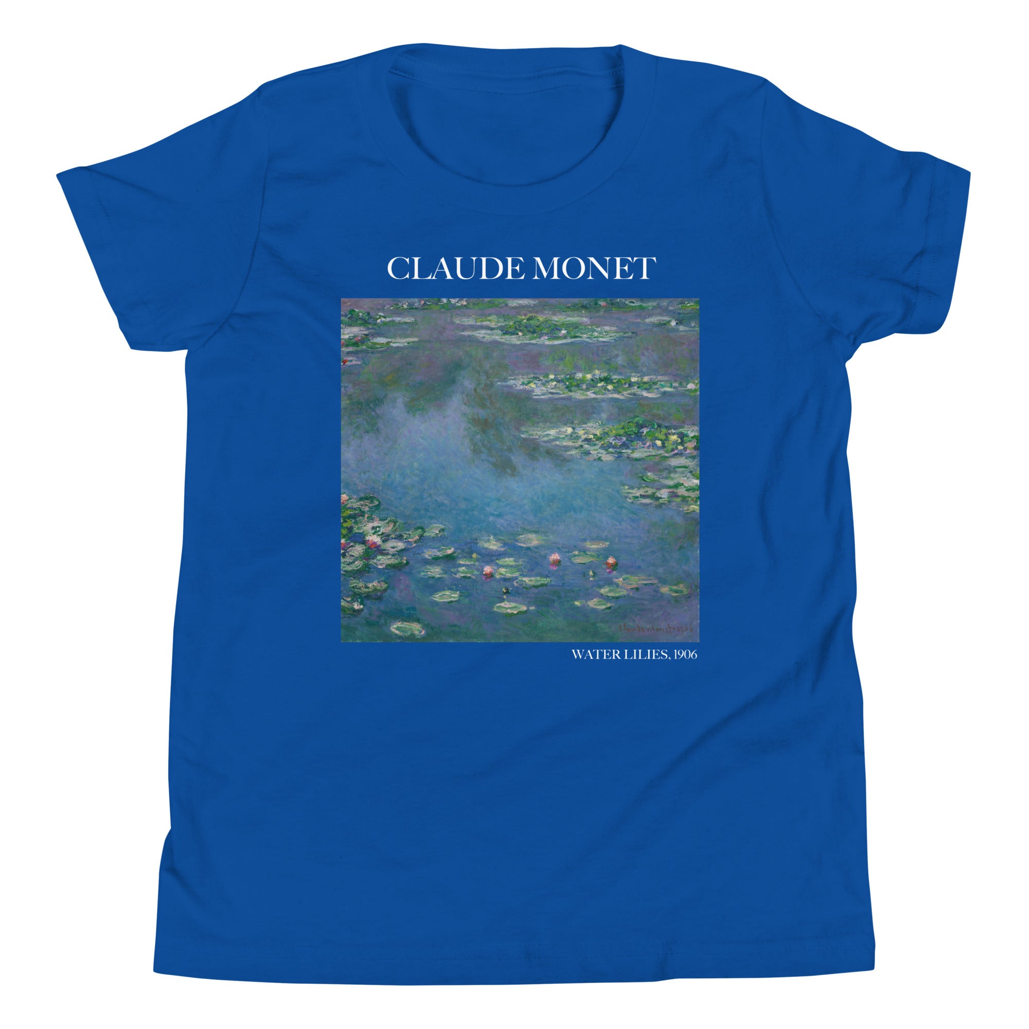 Claude Monet 'Water Lilies' Famous Painting Short Sleeve T-Shirt | Premium Youth Art Tee