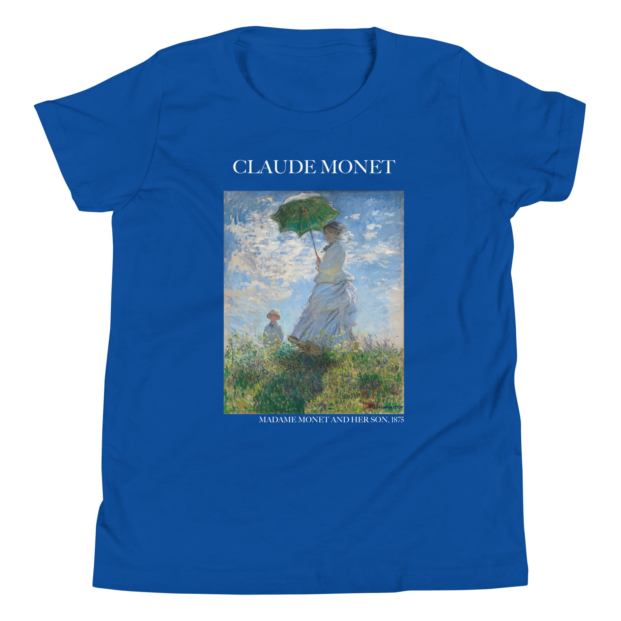 Claude Monet 'Madame Monet and Her Son' Famous Painting Short Sleeve T-Shirt | Premium Youth Art Tee