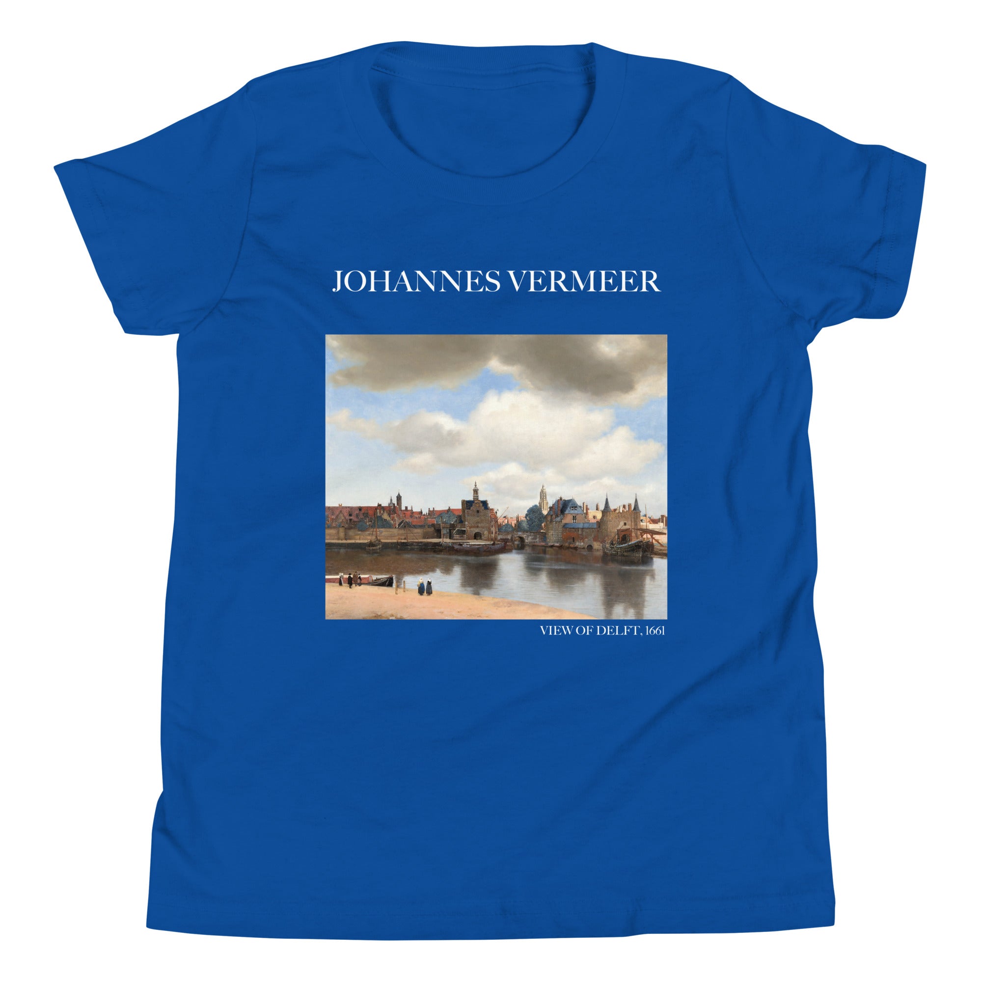 Johannes Vermeer „Ansicht von Delft“ Berühmtes Gemälde Kurzärmeliges T-Shirt | Premium Jugend Kunst T-Shirt