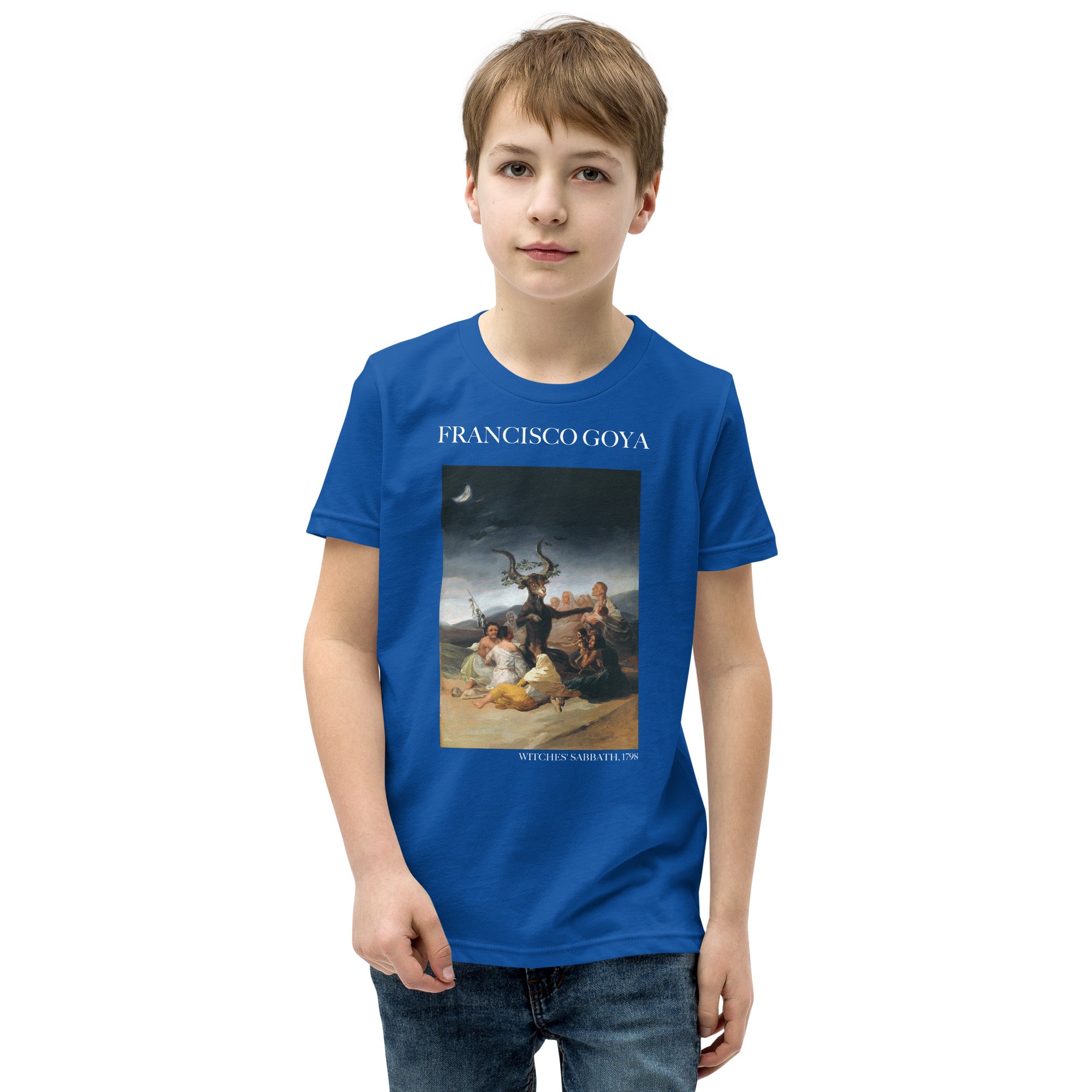 Francisco Goya 'Hexensabbat' Berühmtes Gemälde Kurzärmeliges T-Shirt | Premium Jugend Kunst T-Shirt