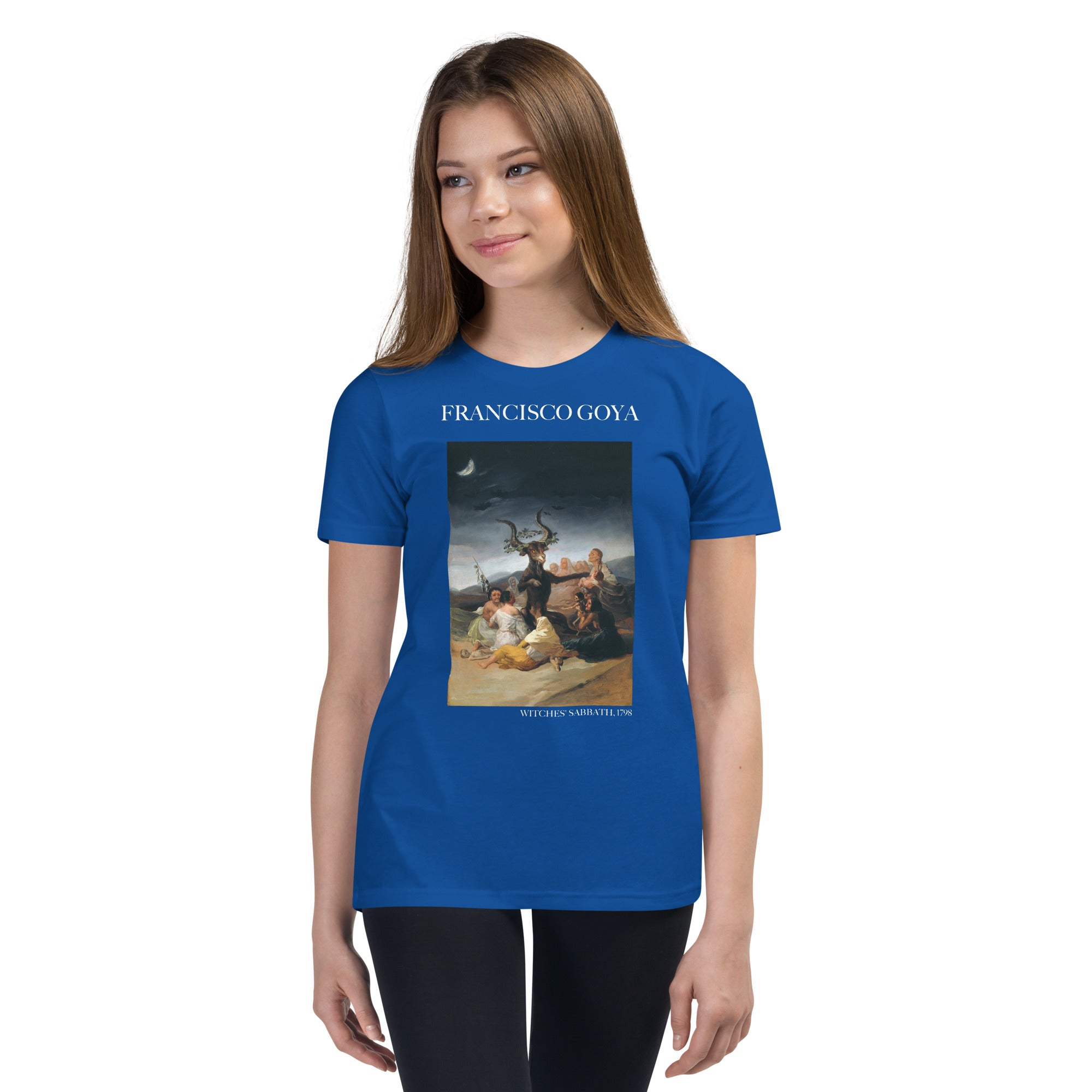 Francisco Goya 'Hexensabbat' Berühmtes Gemälde Kurzärmeliges T-Shirt | Premium Jugend Kunst T-Shirt