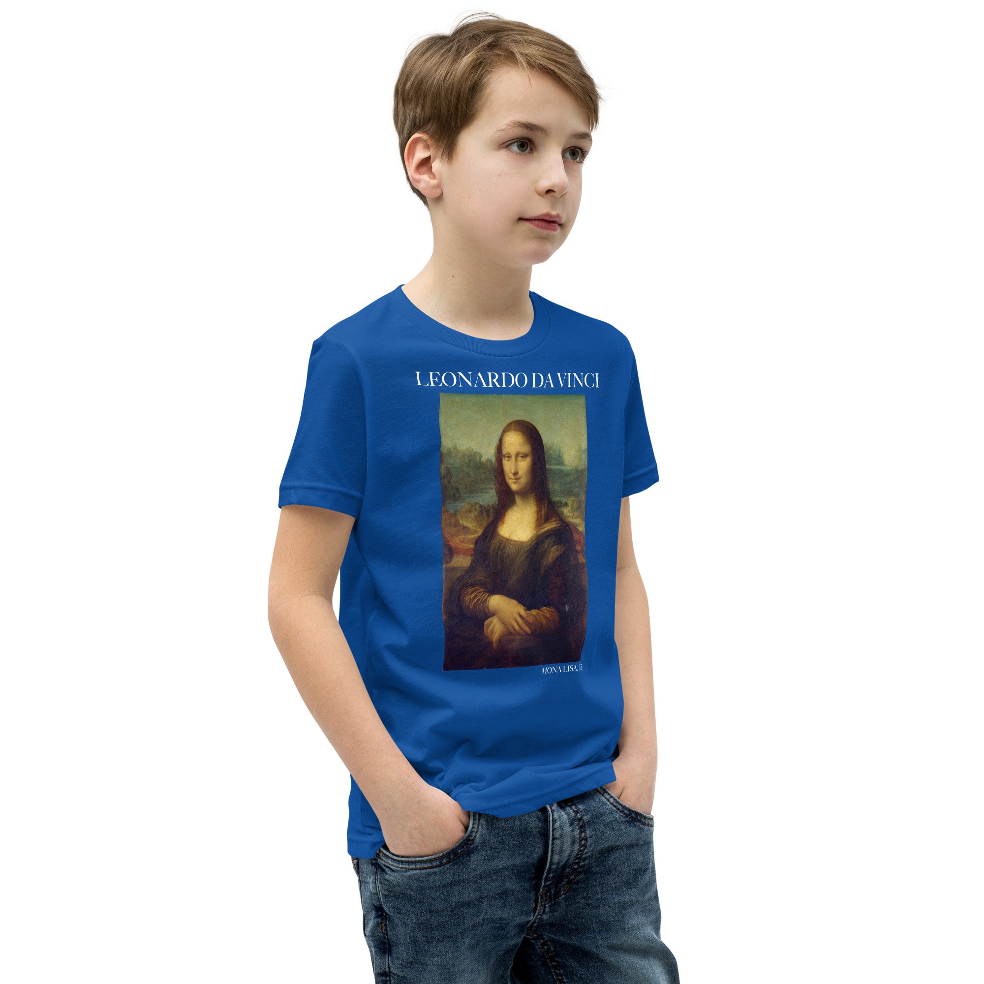 Leonardo da Vinci 'Mona Lisa' Famous Painting Short Sleeve T-Shirt | Premium Youth Art Tee