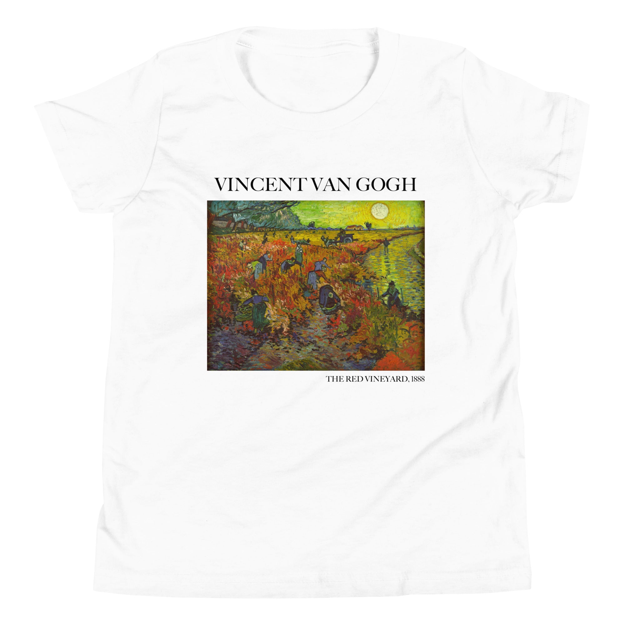 Vincent van Gogh 'The Red Vineyard' Famous Painting Short Sleeve T-Shirt | Premium Youth Art Tee