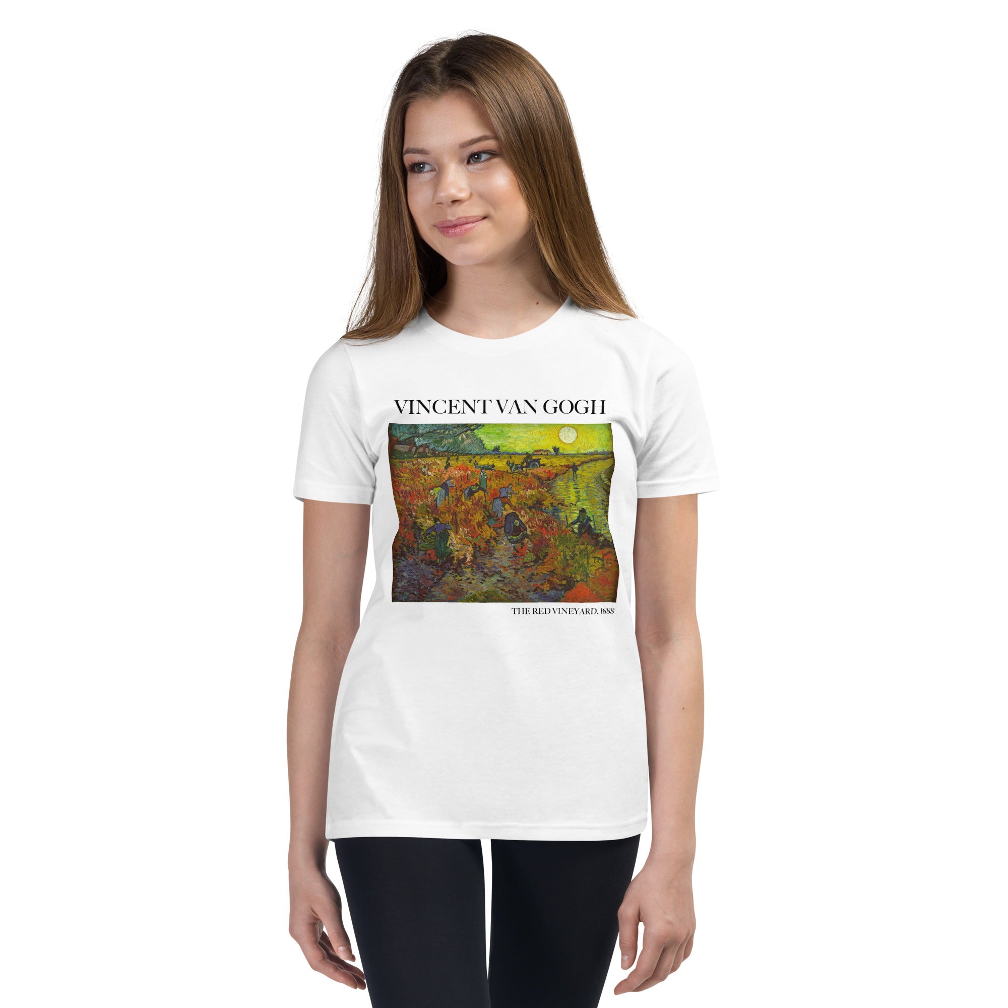 Vincent van Gogh 'The Red Vineyard' Famous Painting Short Sleeve T-Shirt | Premium Youth Art Tee