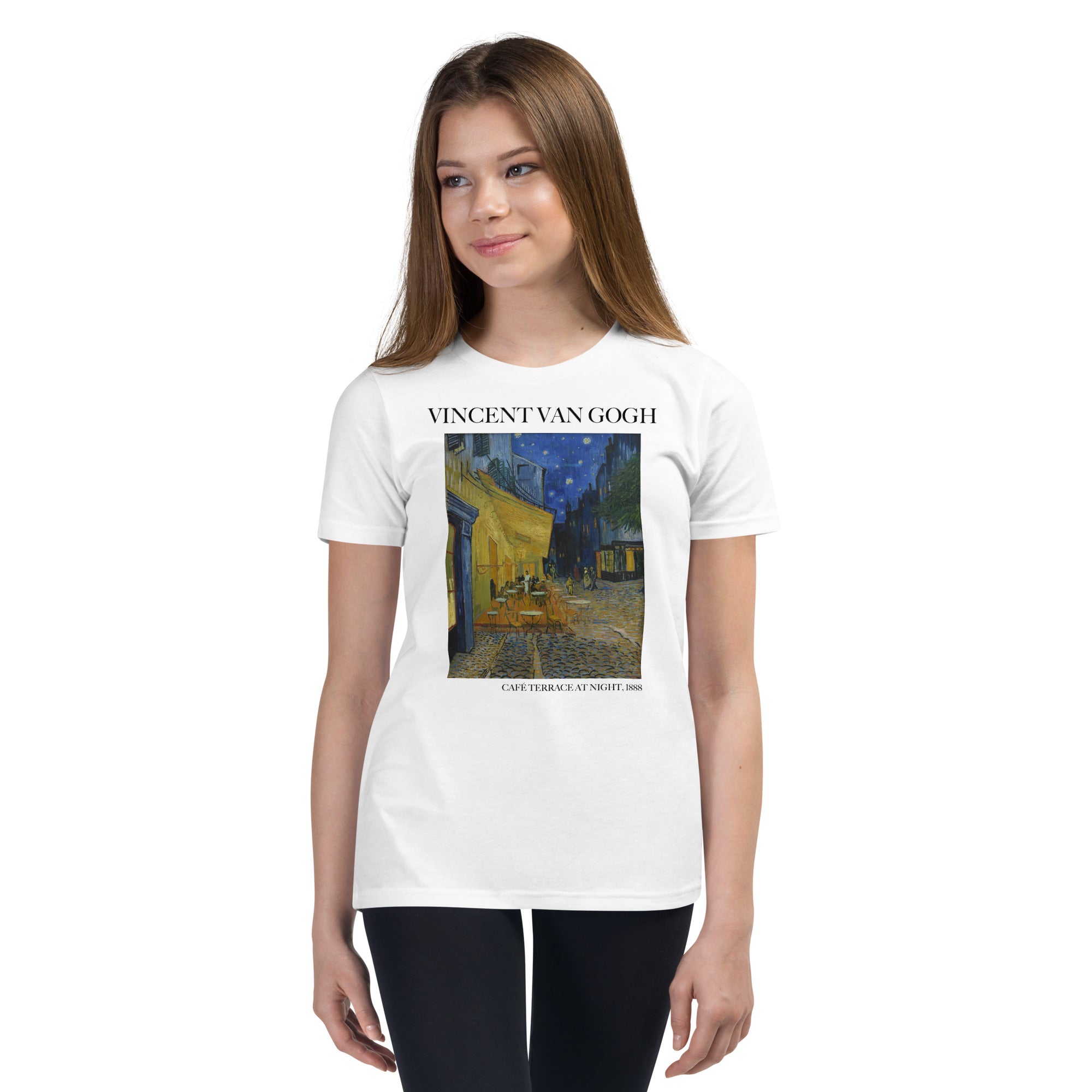 Vincent van Gogh „Caféterrasse bei Nacht“, berühmtes Gemälde, kurzärmeliges T-Shirt, Premium-Kunst-T-Shirt für Jugendliche