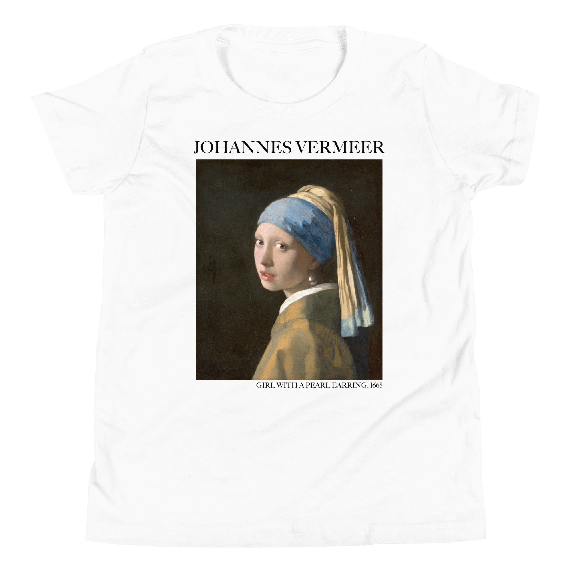 Johannes Vermeer 'Girl with a Pearl Earring' Famous Painting Short Sleeve T-Shirt | Premium Youth Art Tee