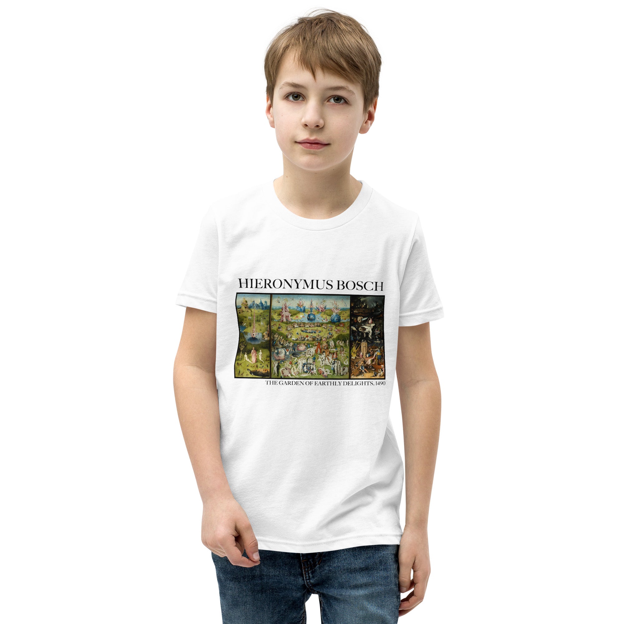 Hieronymus Bosch 'The Garden of Earthly Delights' Famous Painting Short Sleeve T-Shirt | Premium Youth Art Tee