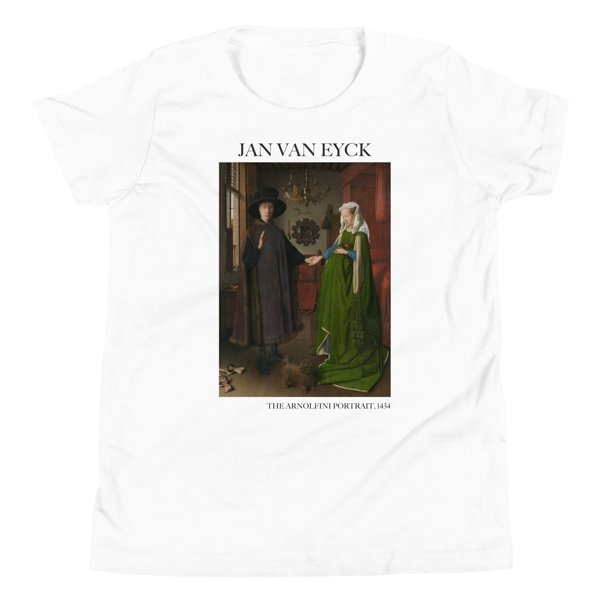 Jan van Eyck 'The Arnolfini Portrait' Famous Painting Short Sleeve T-Shirt | Premium Youth Art Tee